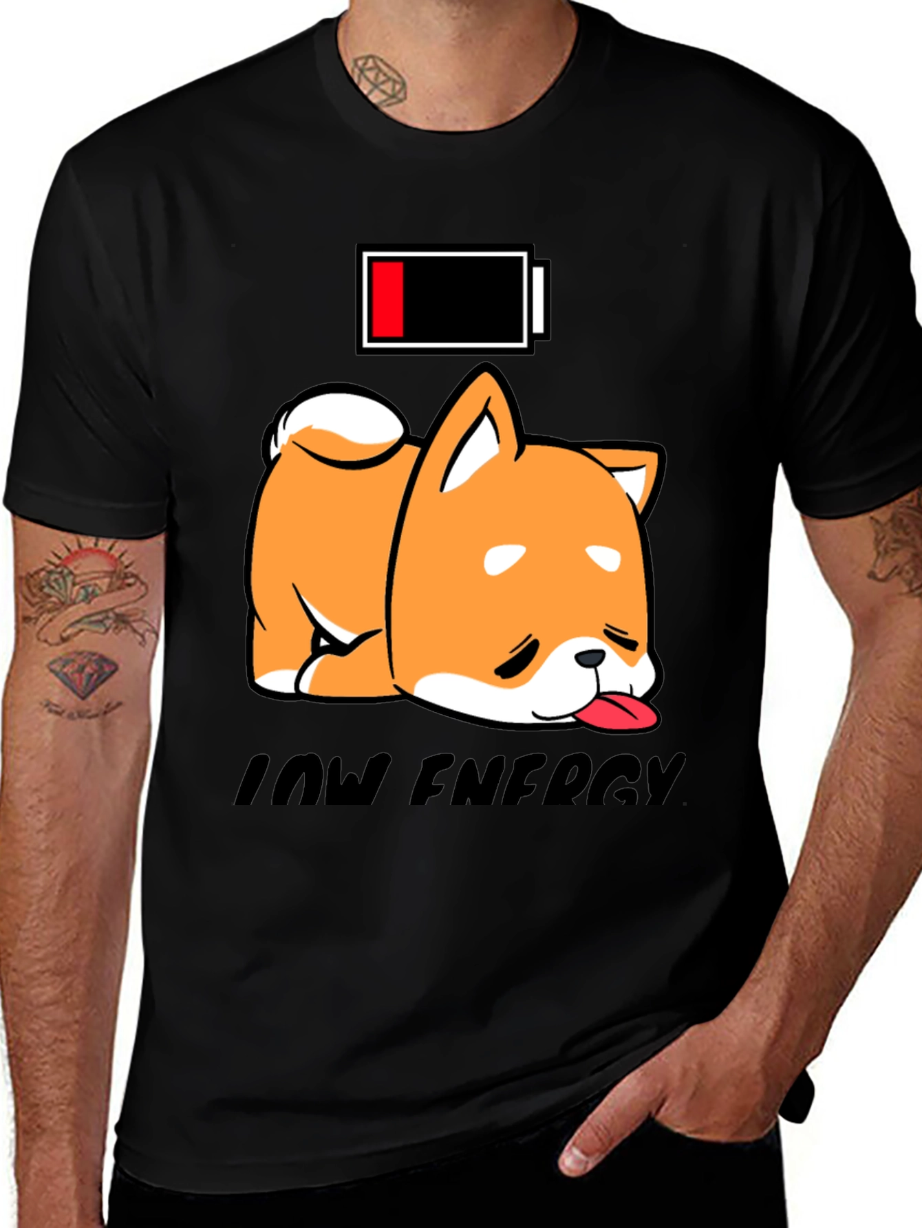 Low Energy Shiba Inu Graphic Tee - Funny Dog Shirt