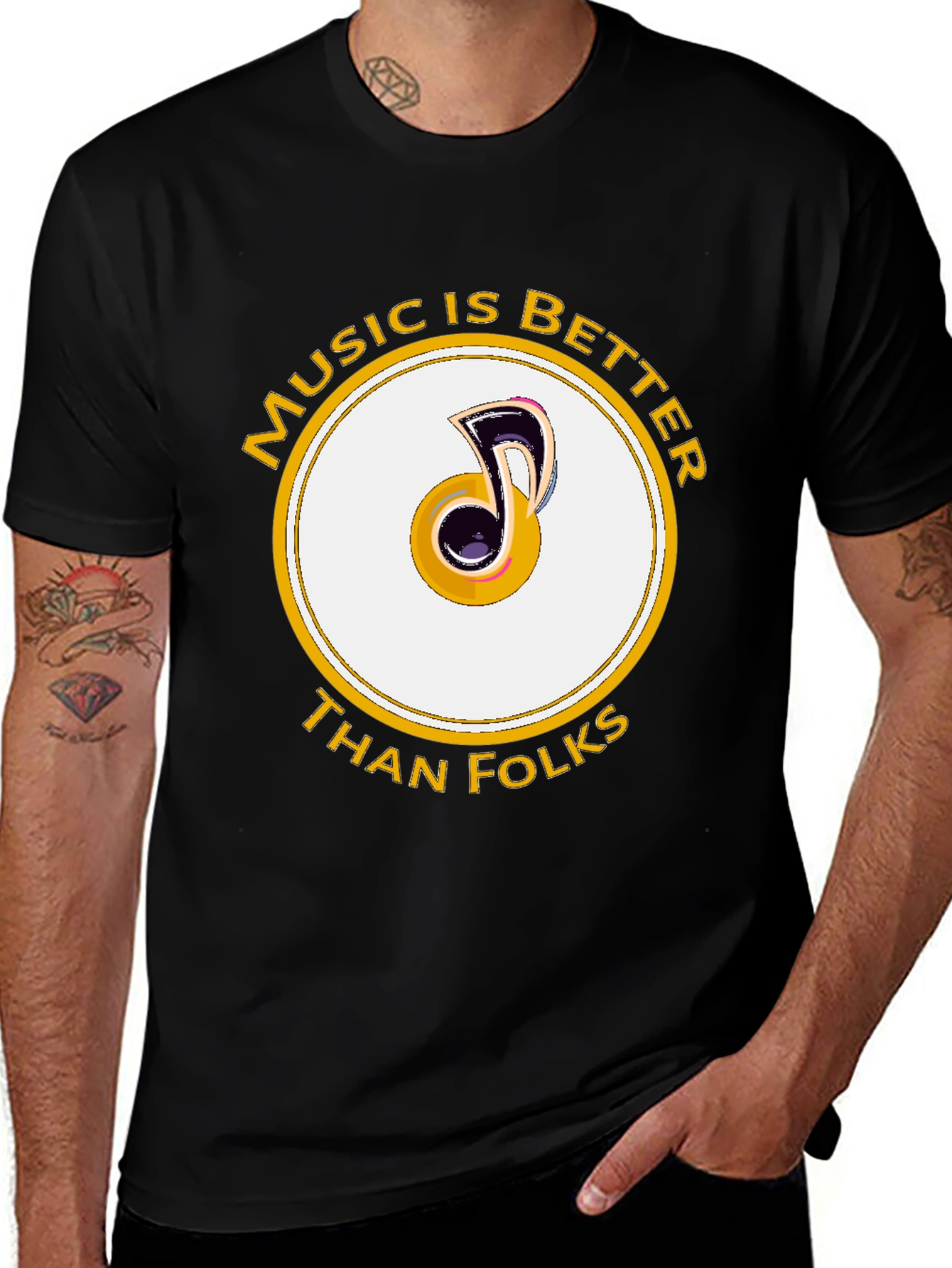 Variant 20 of Music is Better Than Folks Graphic Tee