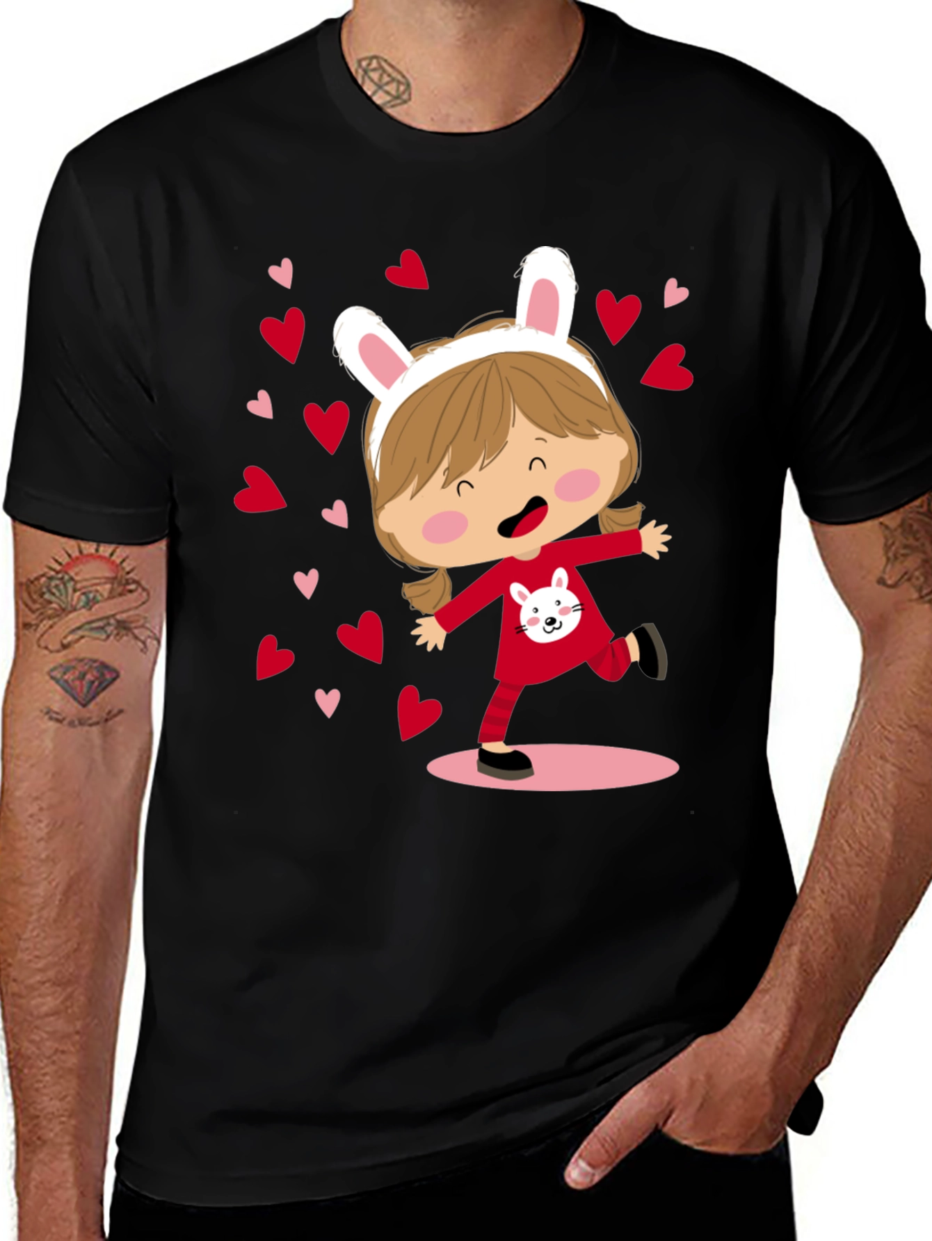 Variant 12 of Cute Bunny Girl Graphic Tee
