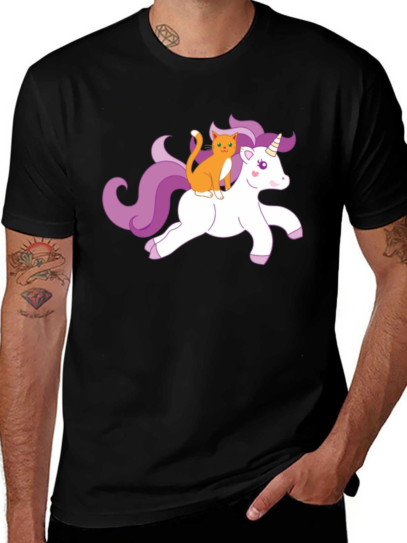 Variant 12 of Unicorn & Cat Graphic T-Shirt