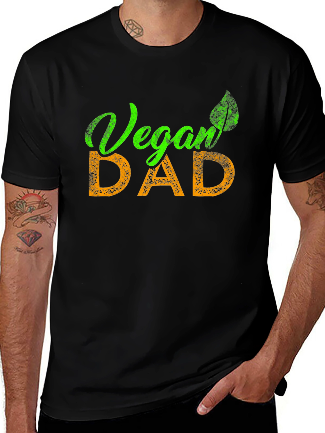 Variant 18 of Vegan Dad T-Shirt - Plant Based Father's Day Tee