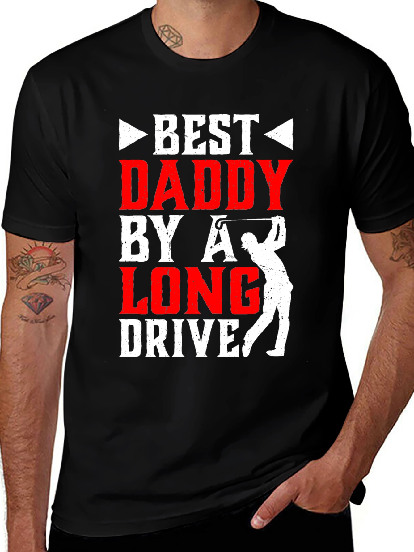 Variant 11 of Best Daddy by a Long Drive Golf T-Shirt