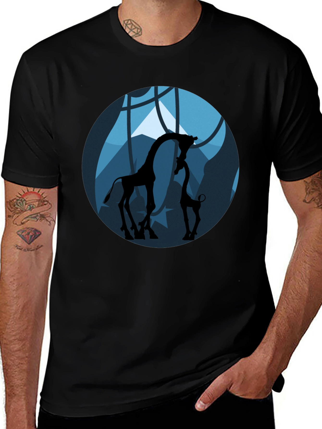 Variant 22 of Giraffe Silhouette Graphic Tee