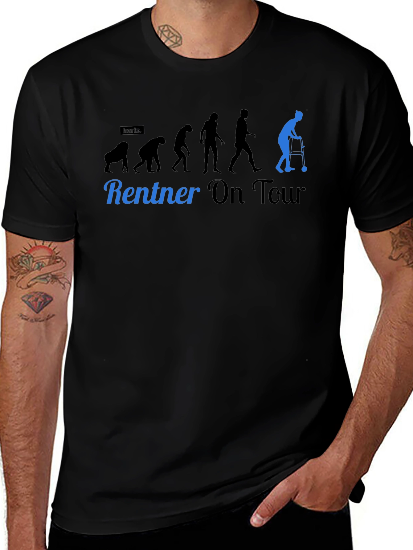 Black Evolution Retired T-Shirt - Funny Retirement Gift main image