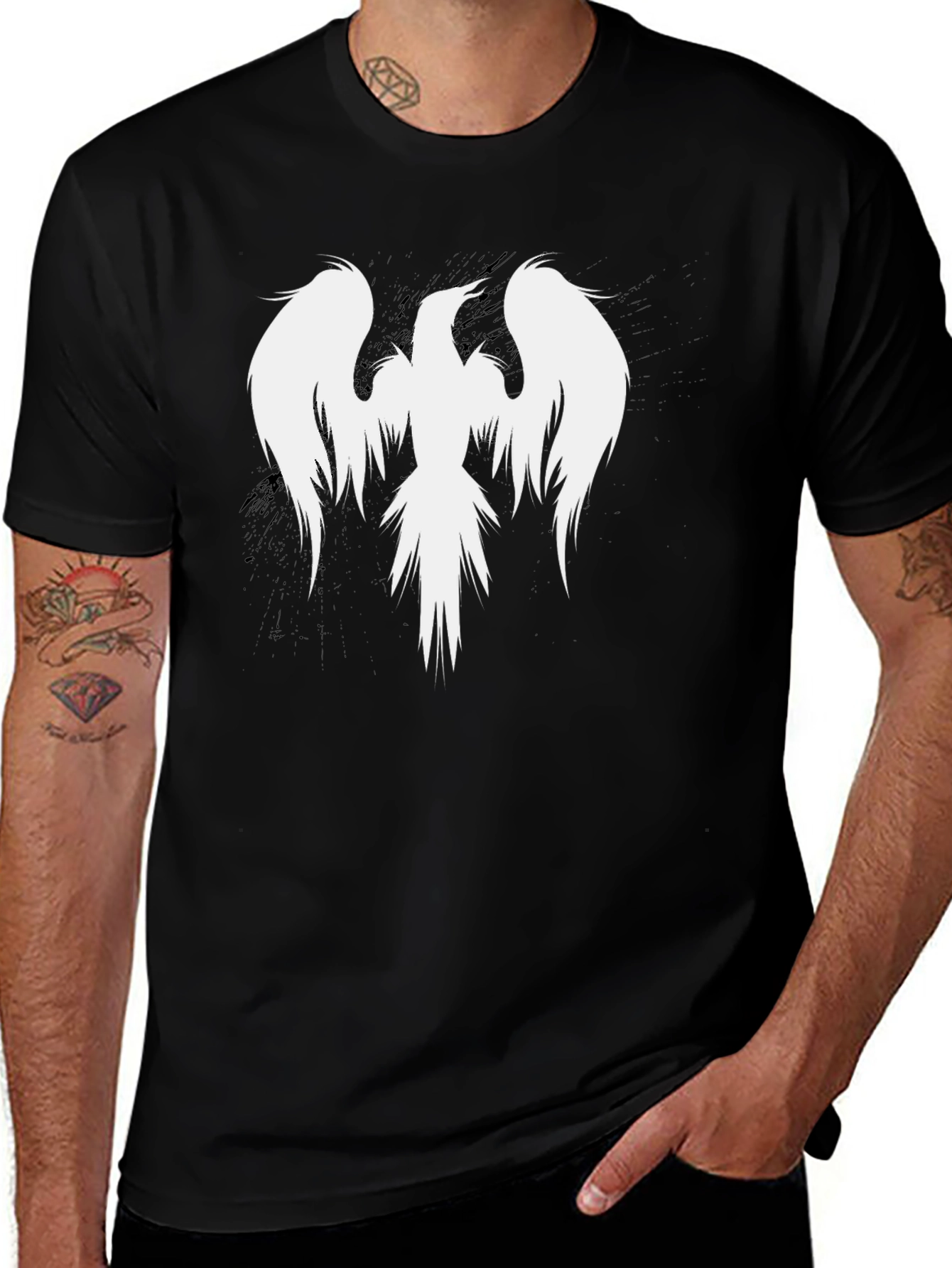 Variant 23 of Phoenix Graphic Black T-Shirt - Cool Bird Design