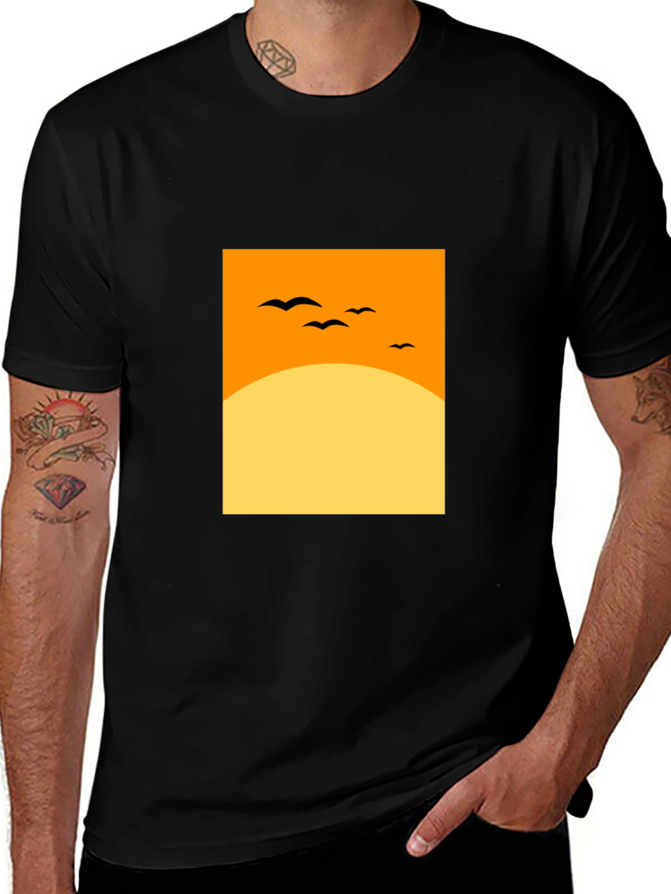 Variant 24 of Sunset Silhouette Tee - Modern Graphic Design