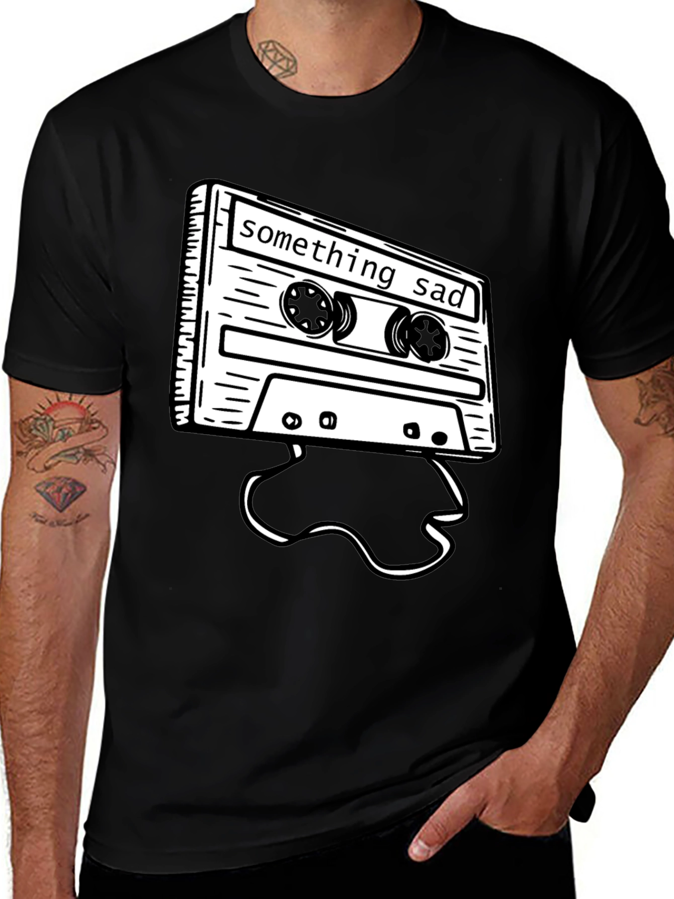 Variant 25 of Something Sad Cassette Tape Black T-Shirt