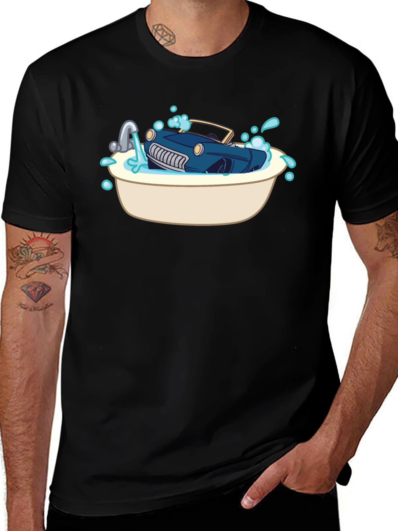 Variant 22 of Car in Tub Novelty Graphic Tee