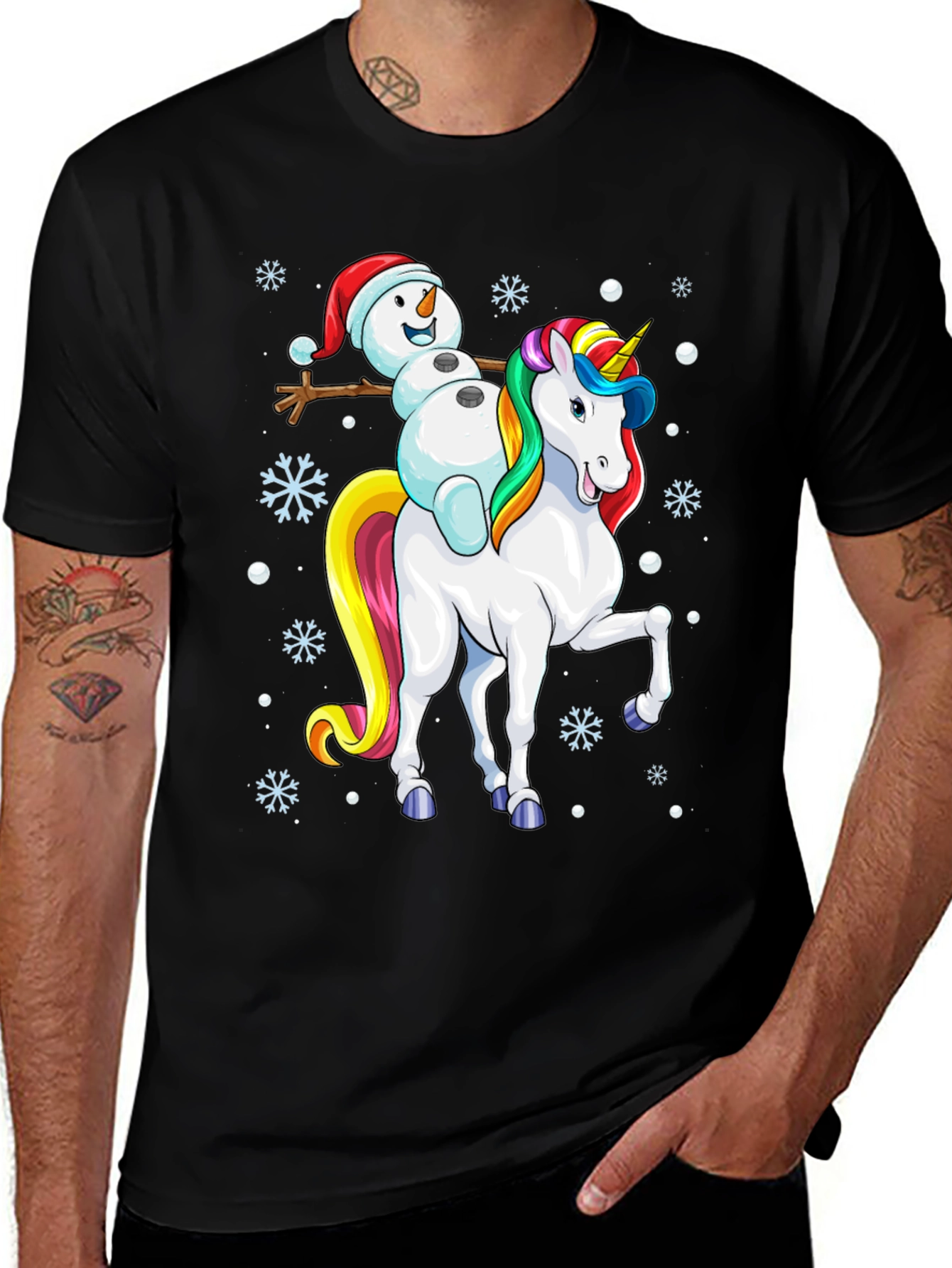 Variant 25 of Unicorn Snowman T-Shirt