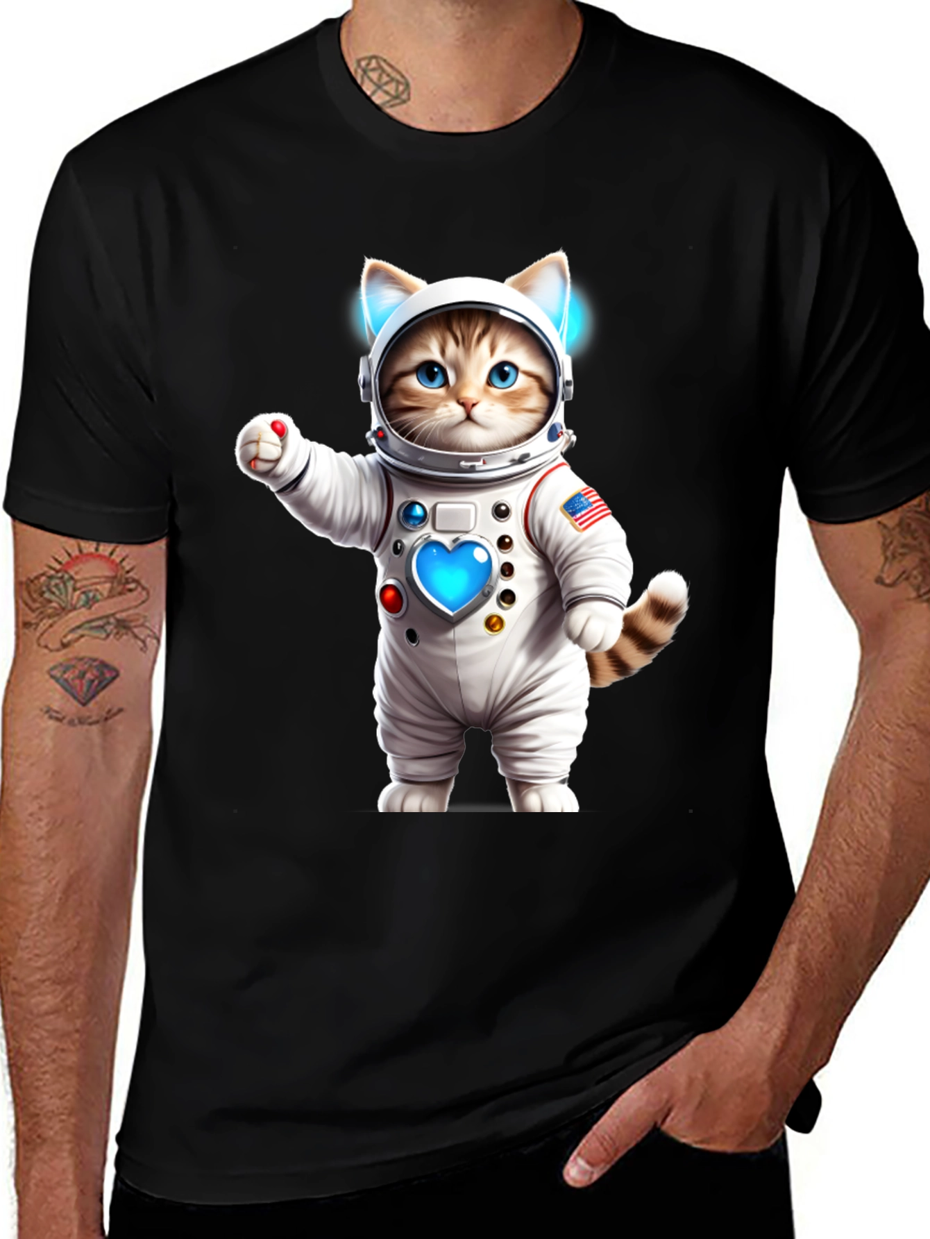 Cat Astronaut T-Shirt - Space Kitten Tee