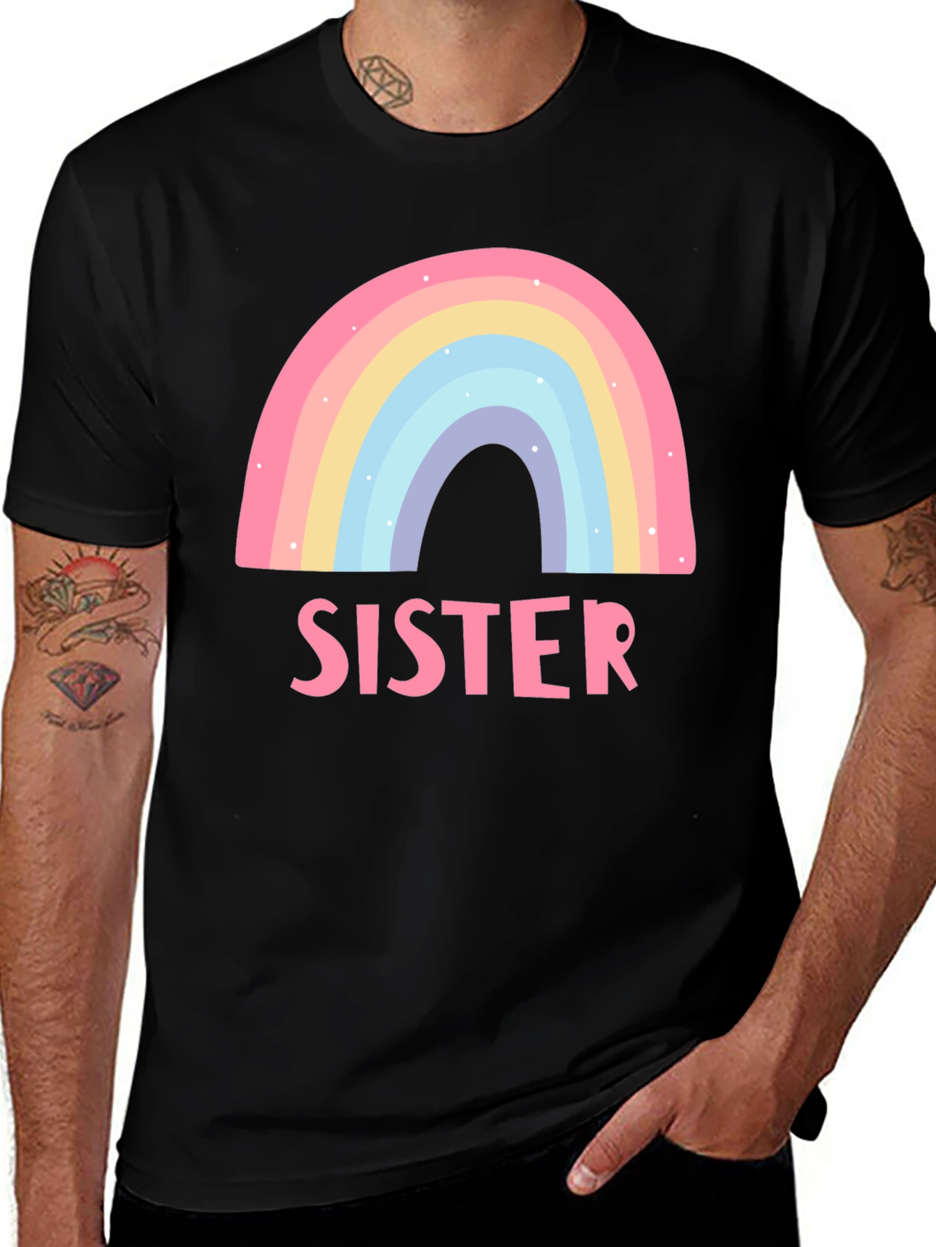 Variant 28 of Sister Rainbow Graphic Tee - Cute Matching Shirt