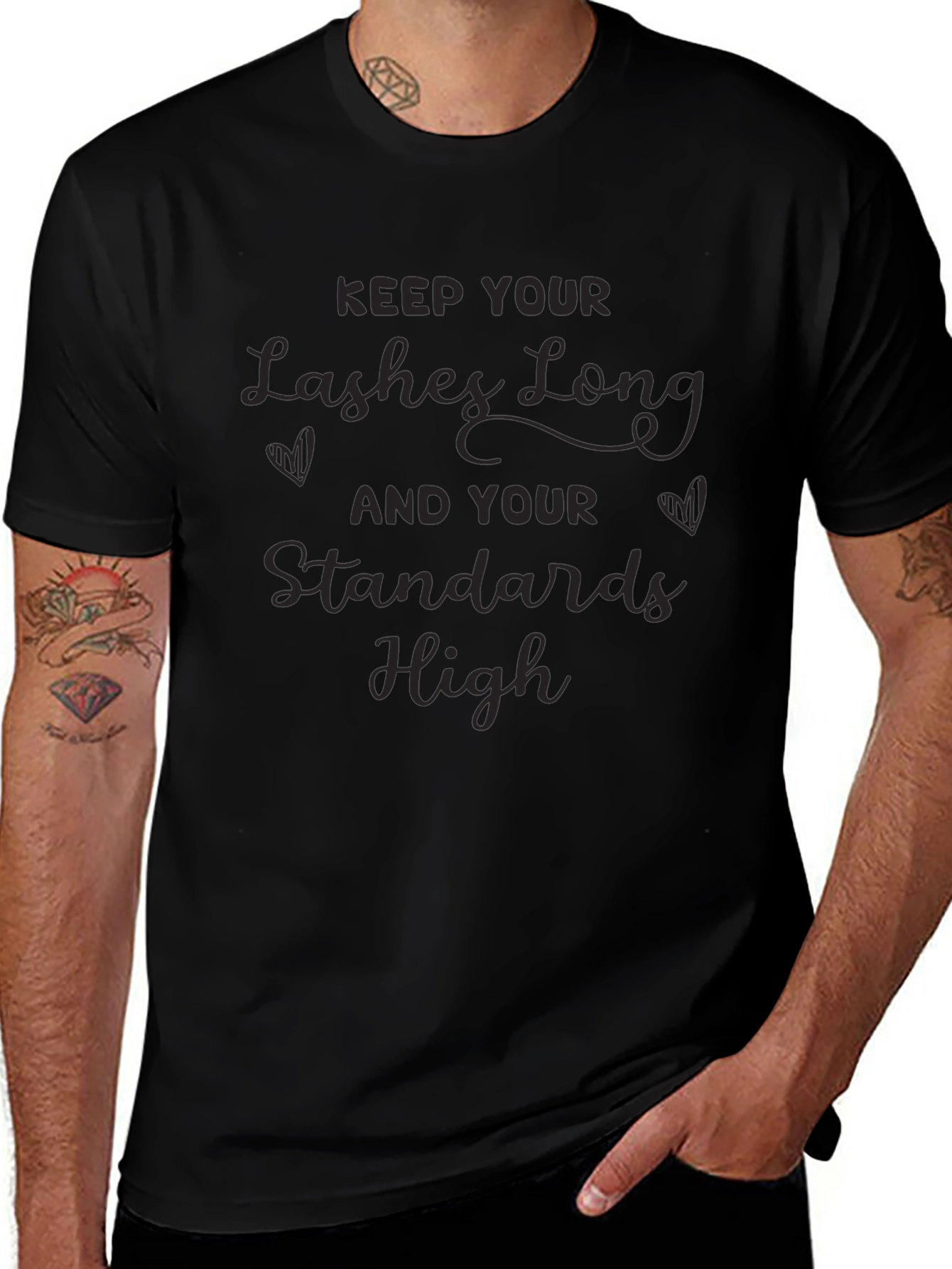 Lashes Long Standards High T-Shirt - Trendy Graphic Tee