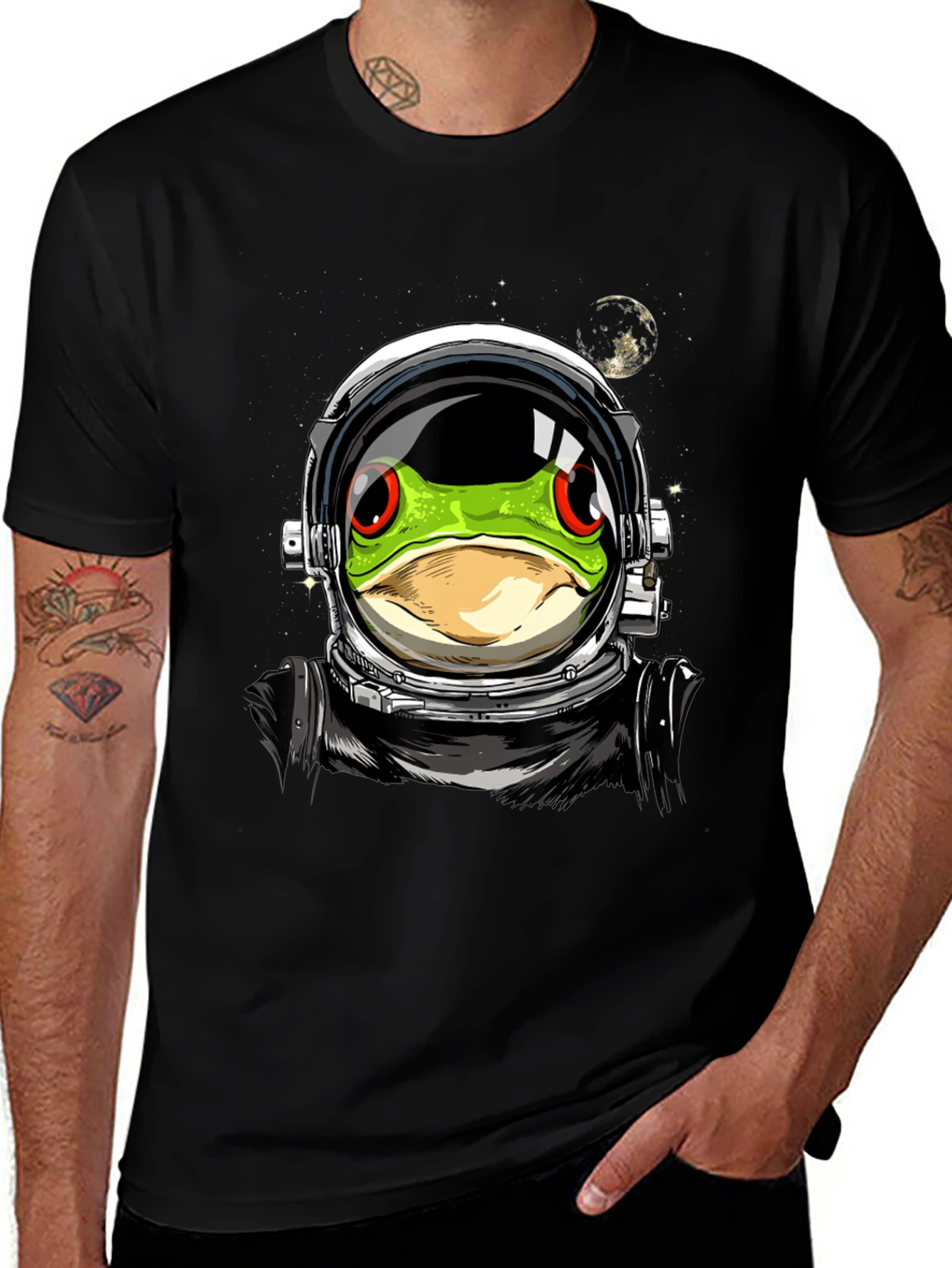 Variant 24 of Astronaut Frog Graphic T-Shirt - Outer Space Style