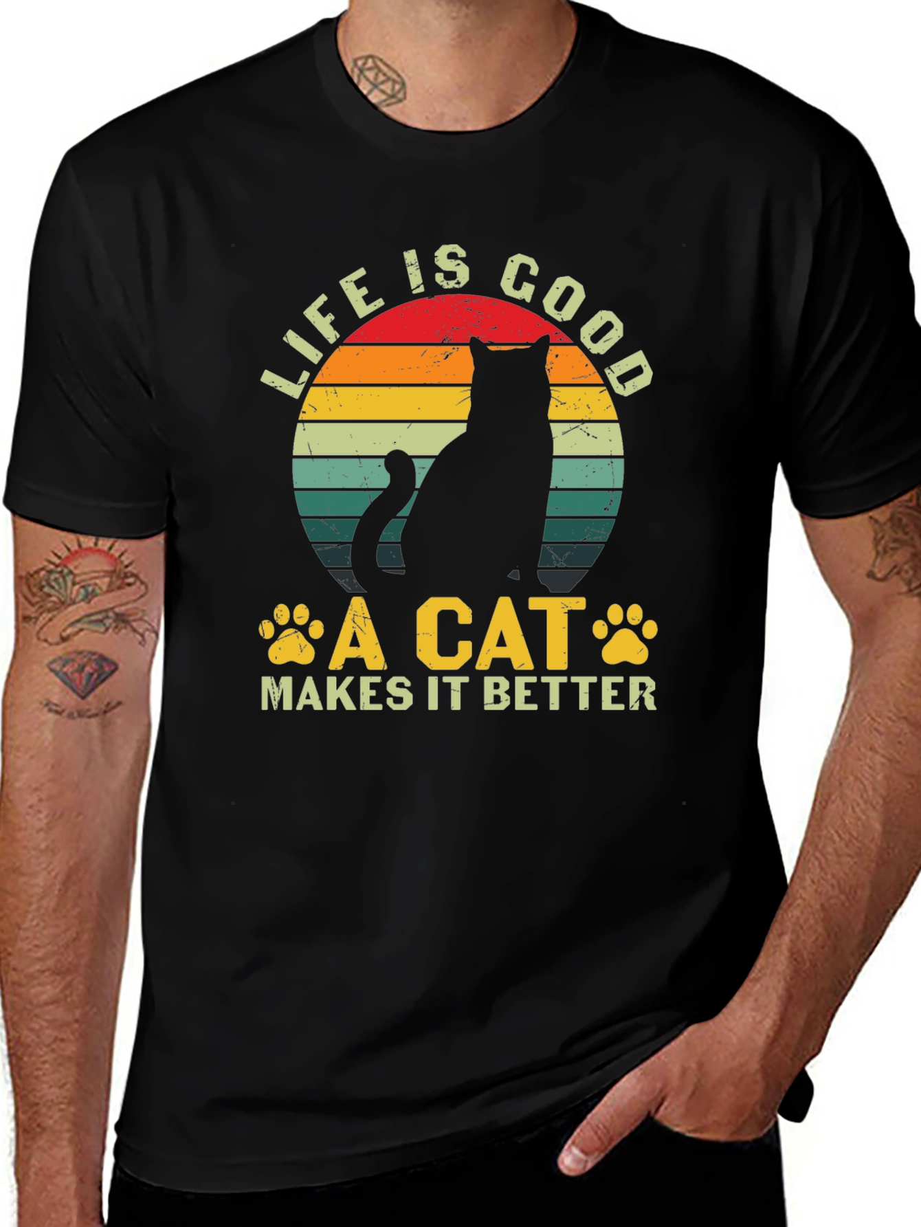 Variant 29 of Life is Good Cat T-Shirt