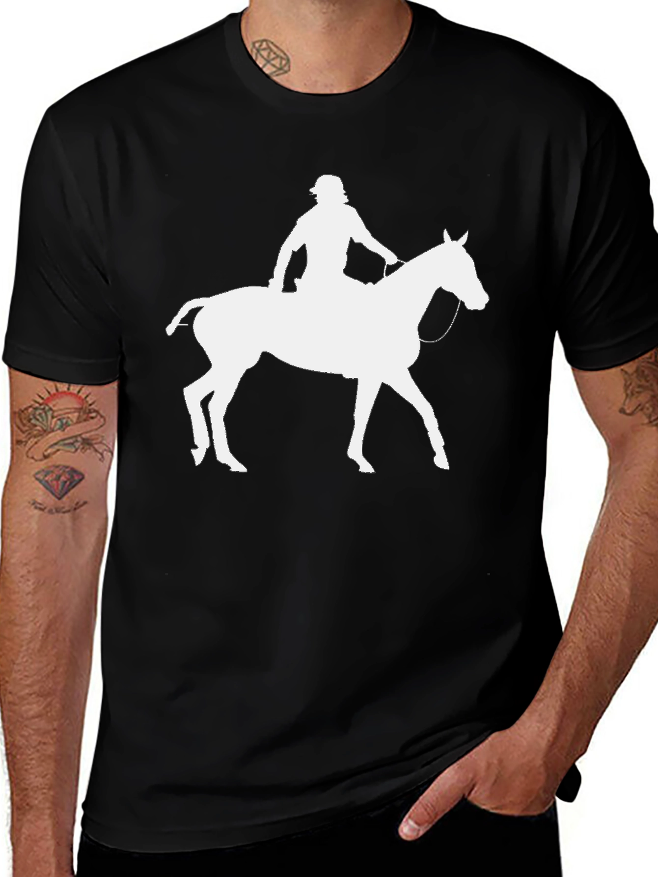 Variant 18 of Equestrian Silhouette Tee - Black