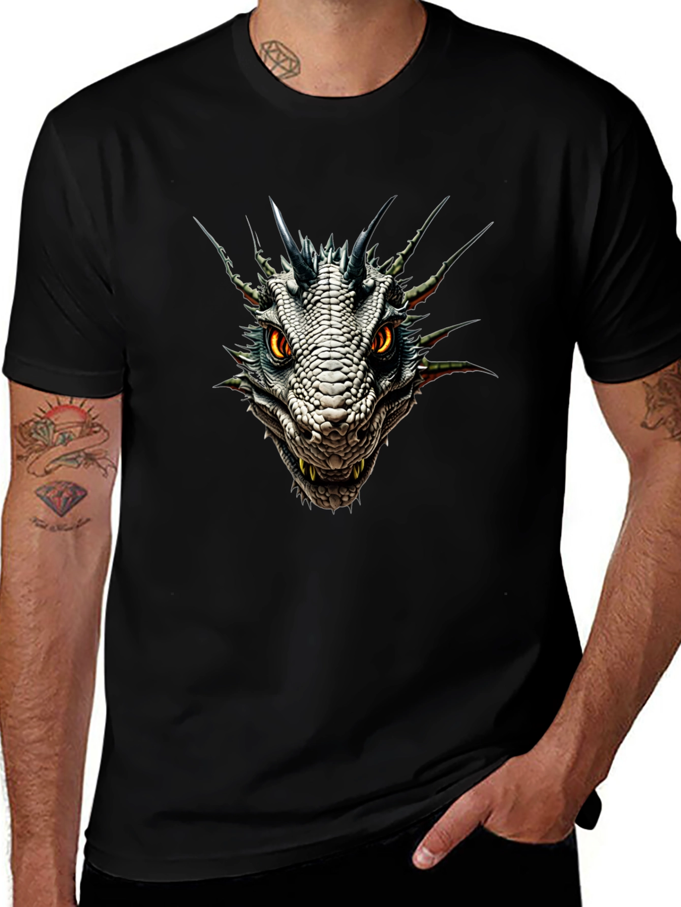 Variant 6 of Dragon Head Graphic Tee - Fierce Style