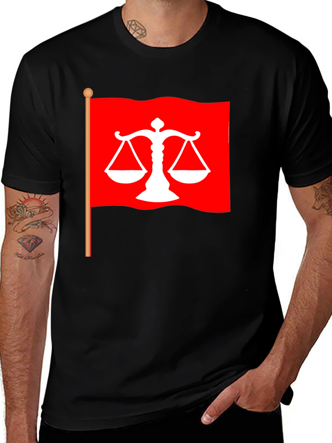 Variant 22 of Scales of Justice Graphic Tee - Black