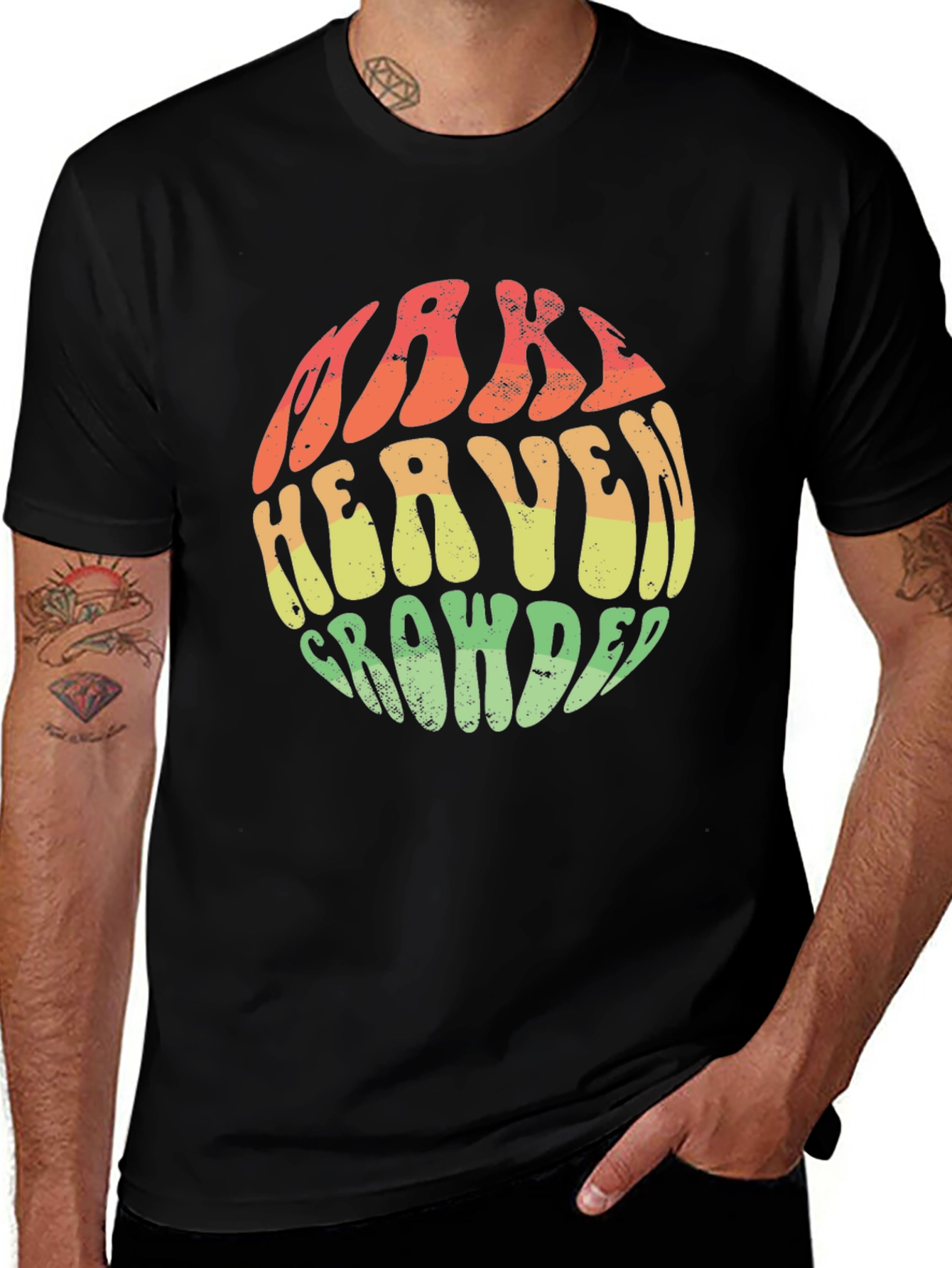 Black Make Heaven Crowded Graphic Tee main image