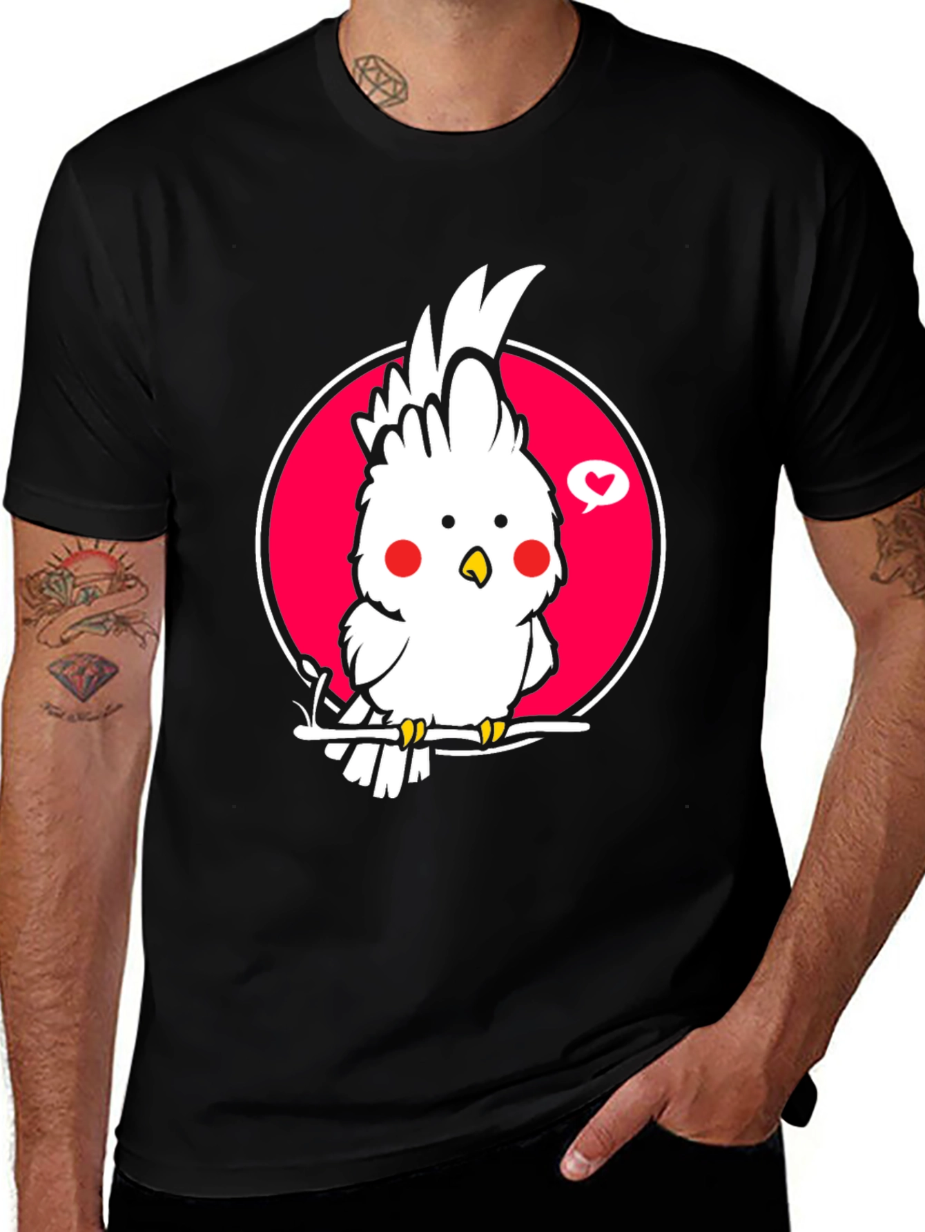 Variant 23 of Cute Cockatiel Bird Graphic T-Shirt