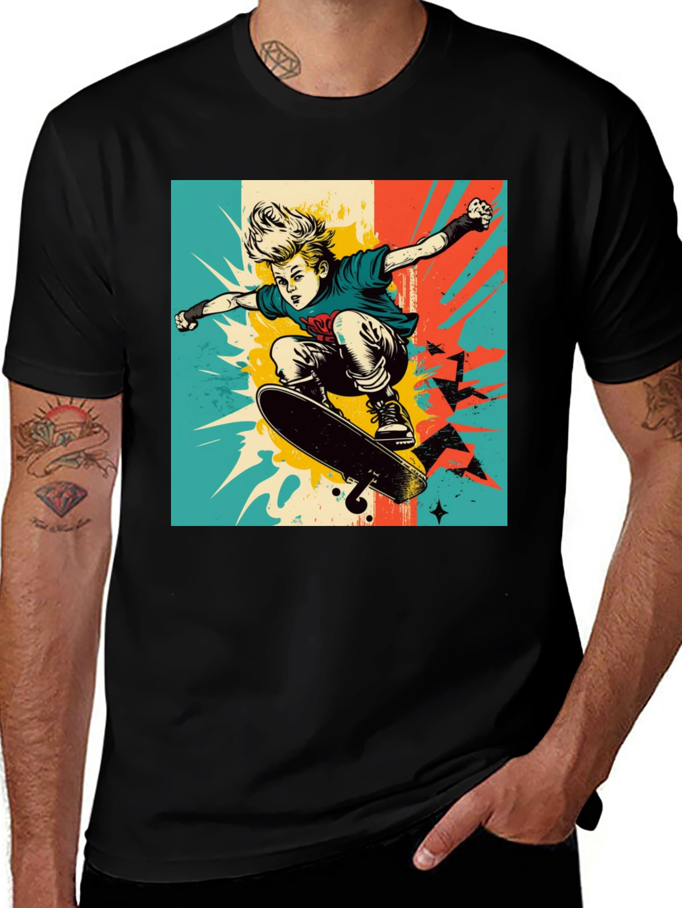 Variant 6 of Skateboarding Kid Graphic Tee - Cool Streetwear Style