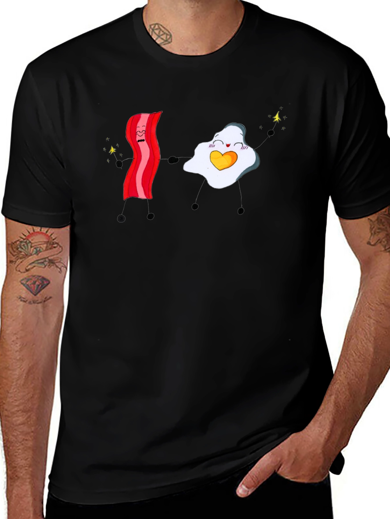 Variant 25 of Bacon & Egg Love T-Shirt - Breakfast Food Tee