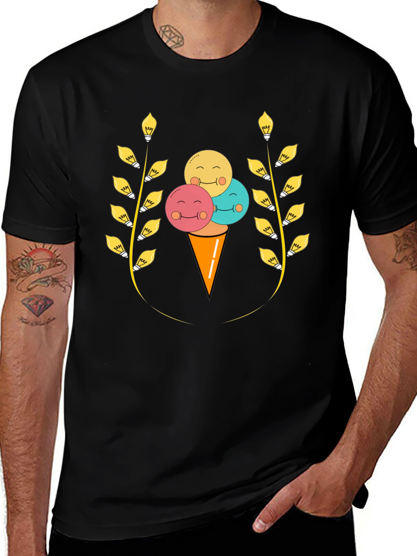 Variant 30 of Smiling Ice Cream Cone Graphic Tee