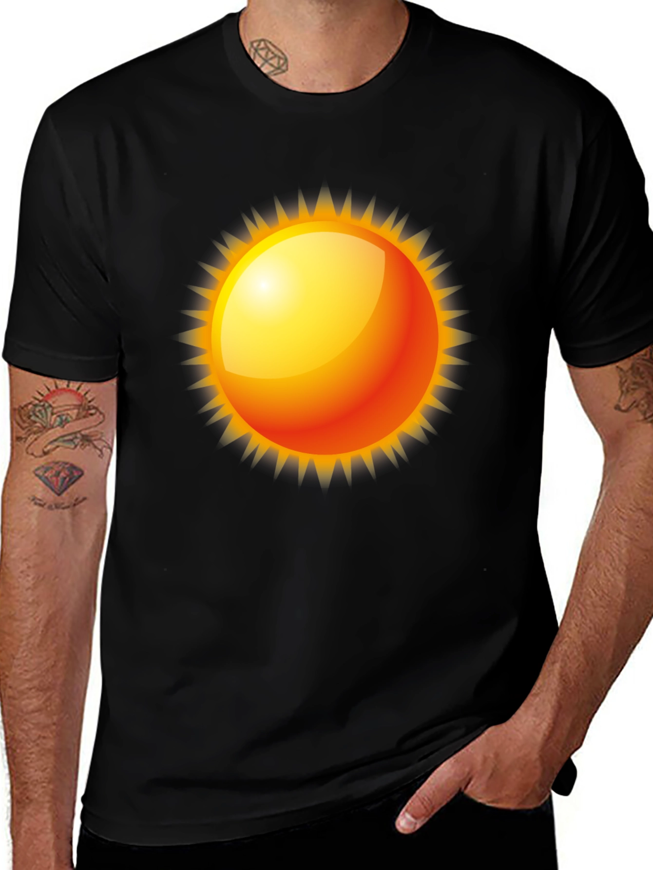 Variant 24 of Radiant Sun Graphic Tee - Black