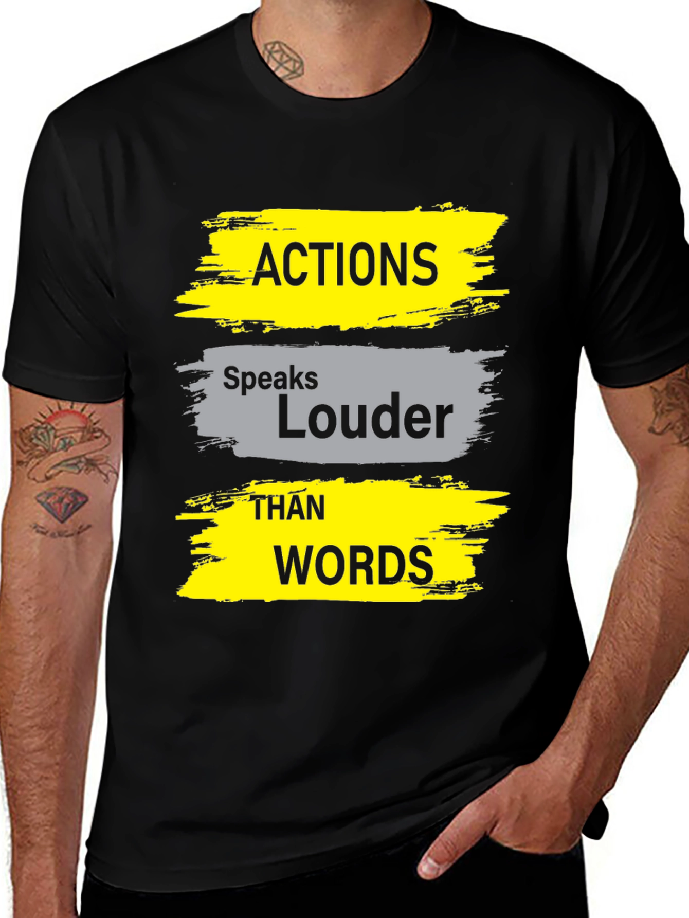 Variant 2 of Actions Speak Louder Black Graphic Tee