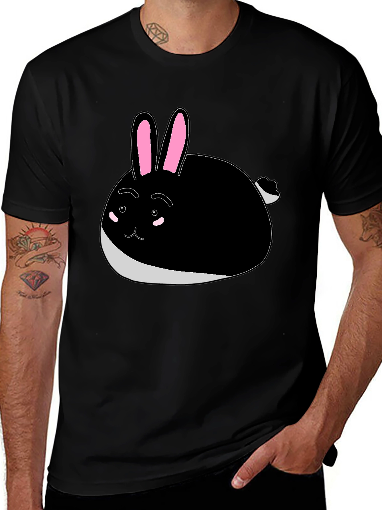 Variant 16 of Black Bunny Graphic Tee - Cute & Comfy Cotton T-Shirt