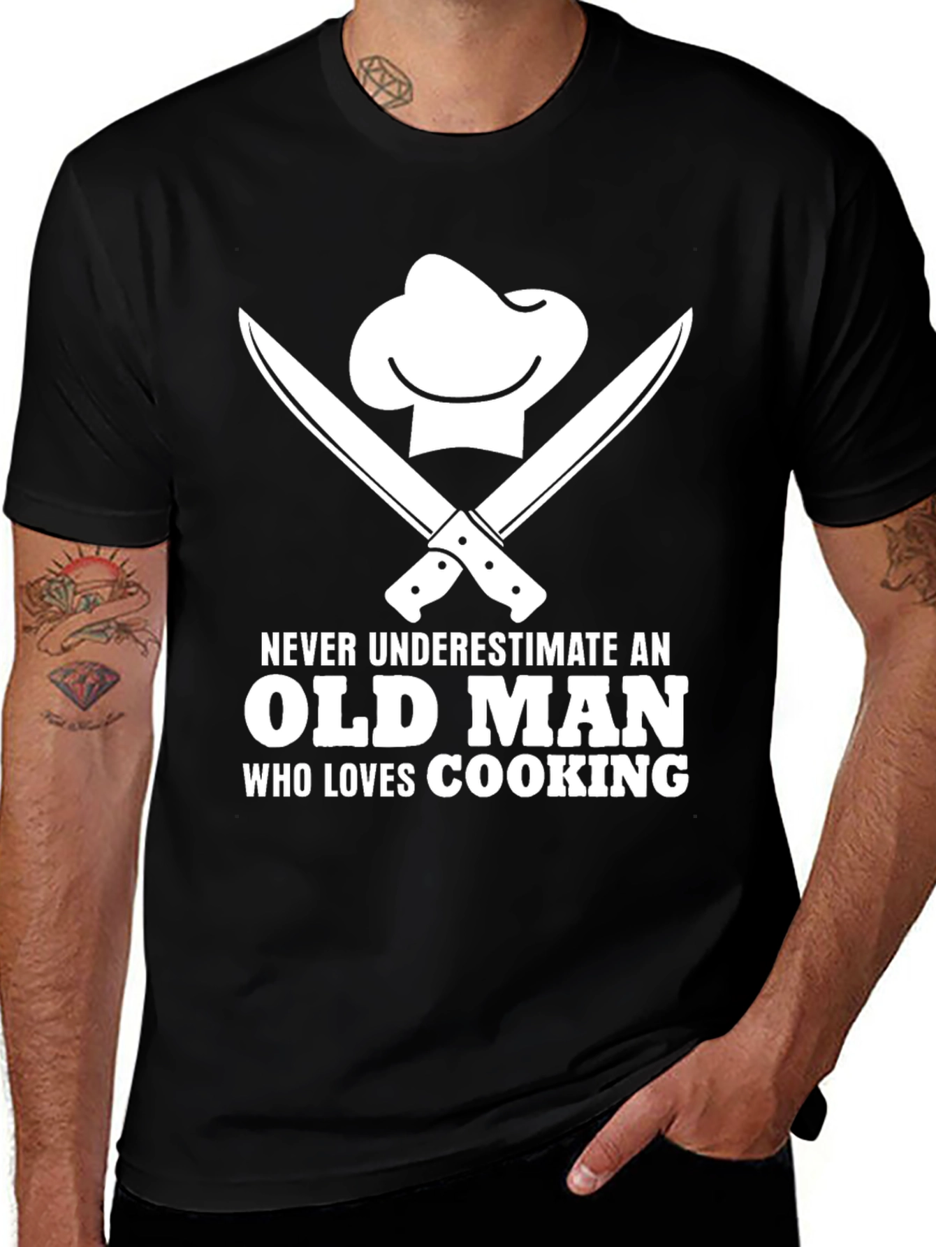 Variant 17 of Chef's Kiss T-Shirt - Old Man Cooking