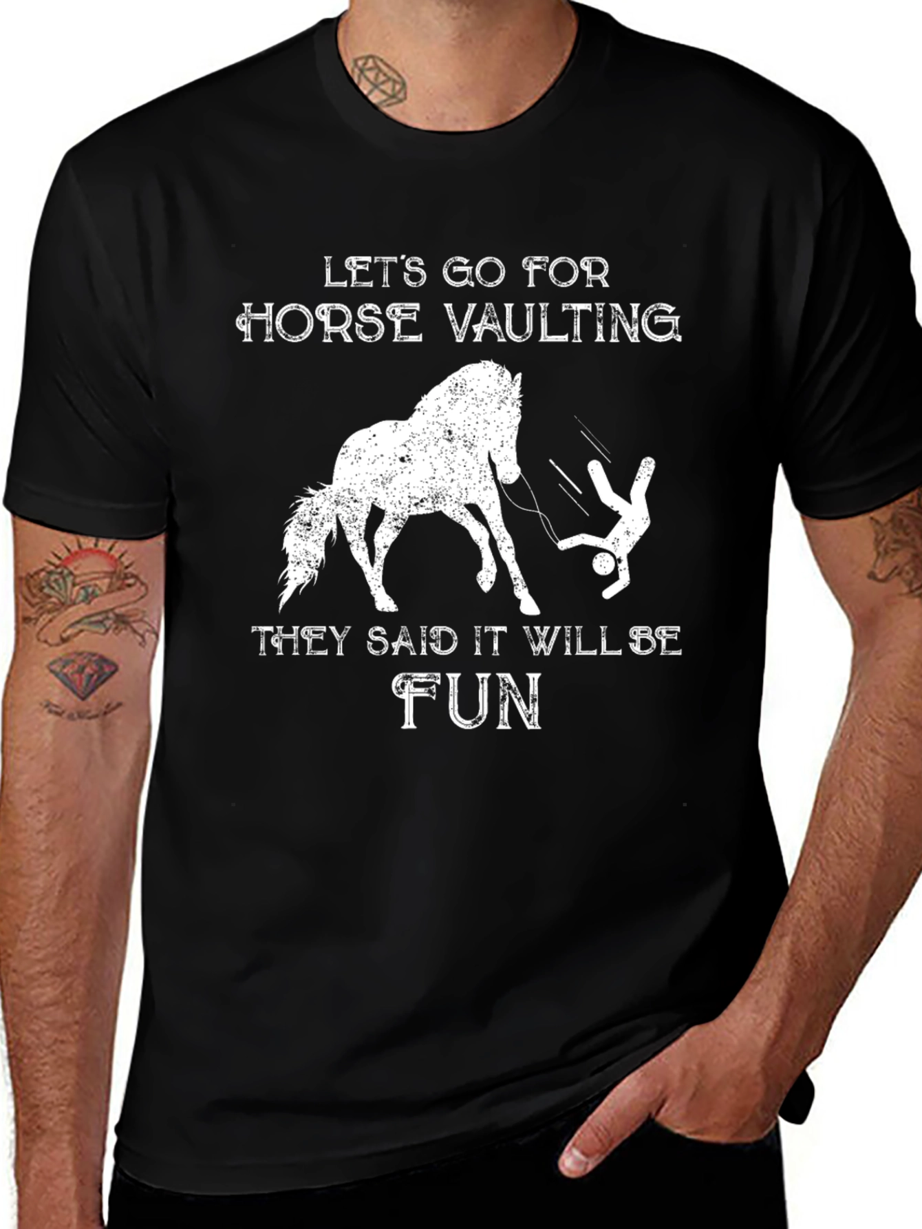 Variant 4 of Horse Vaulting Fun T-Shirt - Black