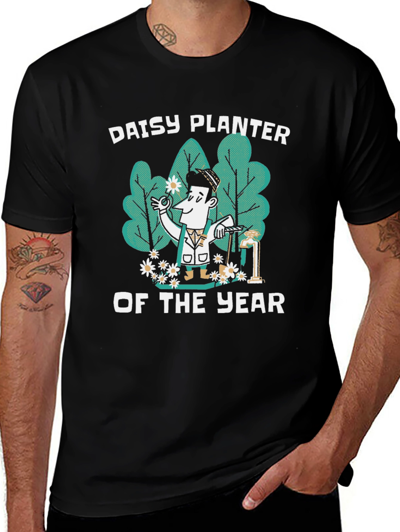 Variant 3 of Daisy Planter of the Year Black T-Shirt