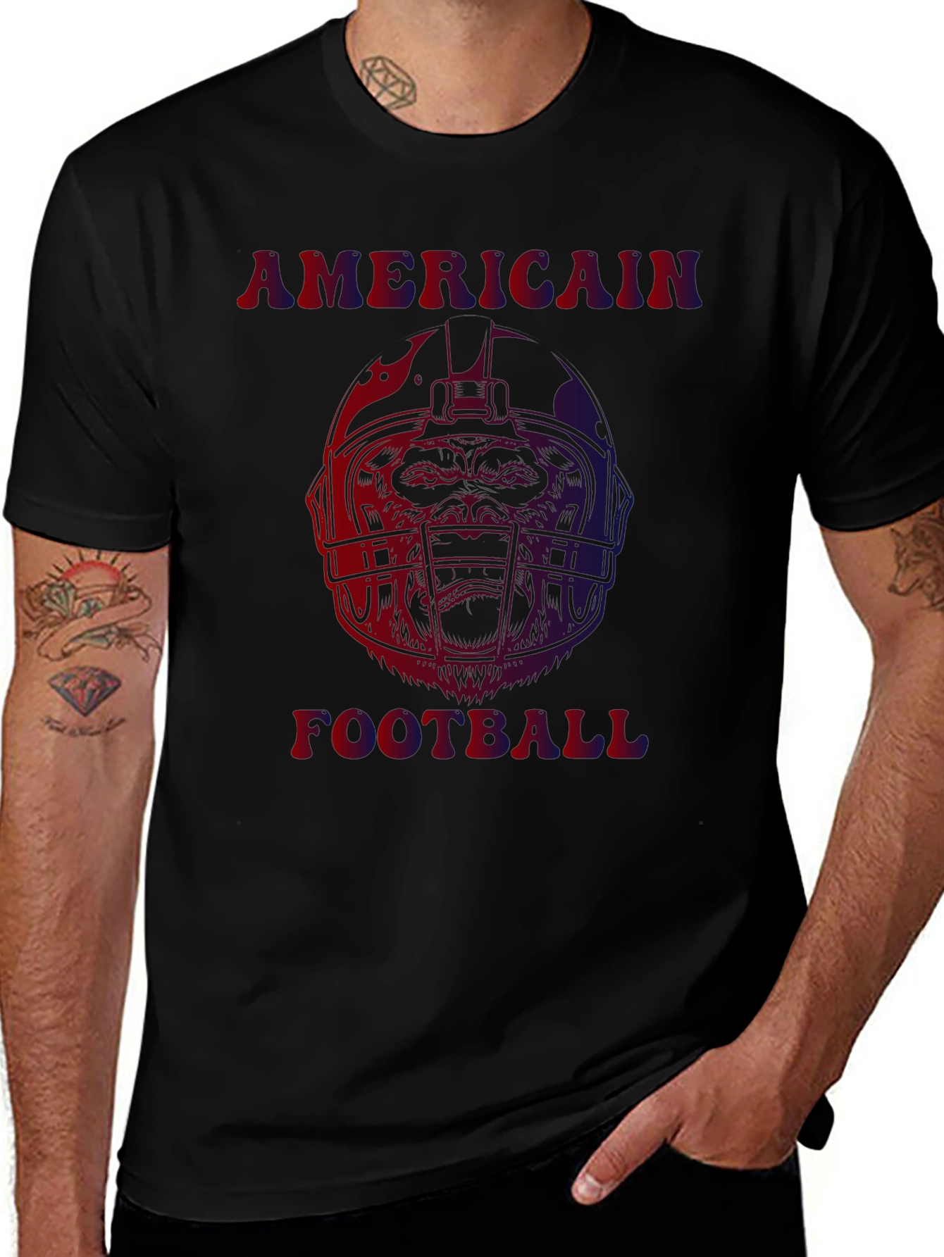 American Football Helmet Graphic T-Shirt