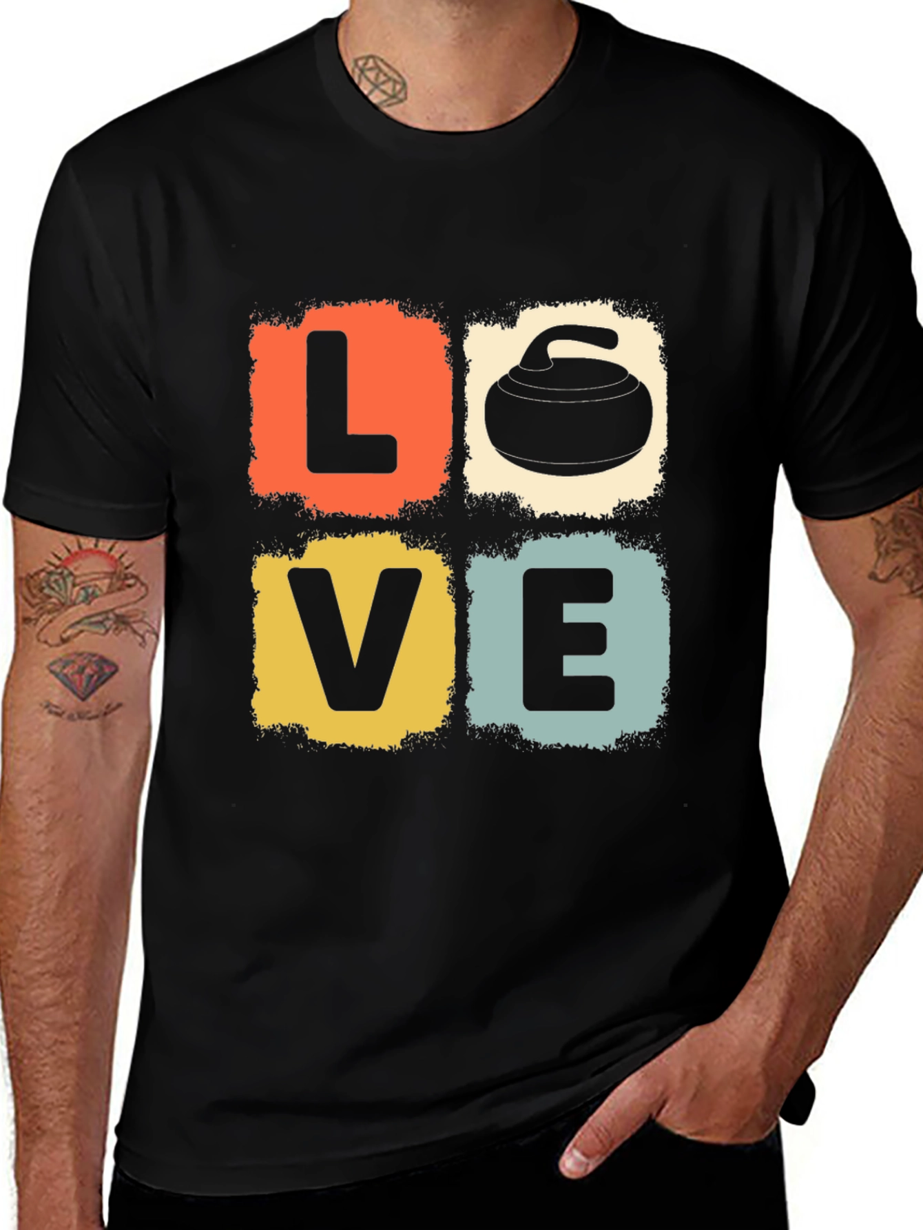 Variant 19 of LOVE Curling Stone Retro Graphic T-Shirt