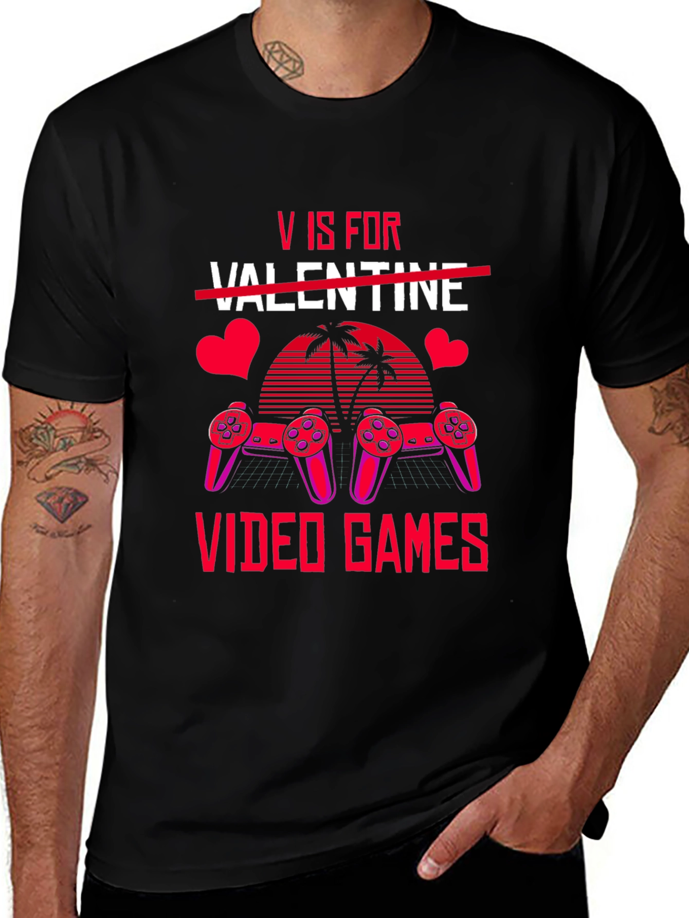 Variant 21 of V is for Video Games T-Shirt - Valentine's Gift for Gamers
