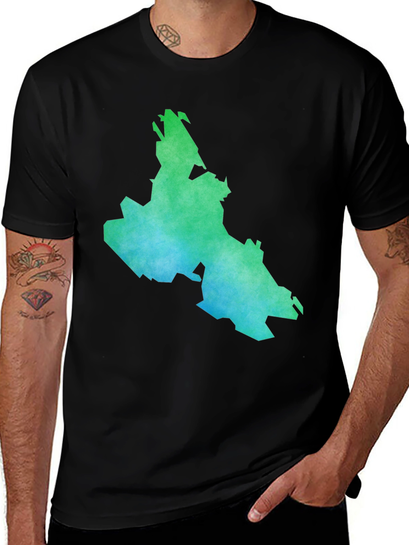 Variant 16 of Watercolor Map Graphic Tee - Black Unisex T-Shirt