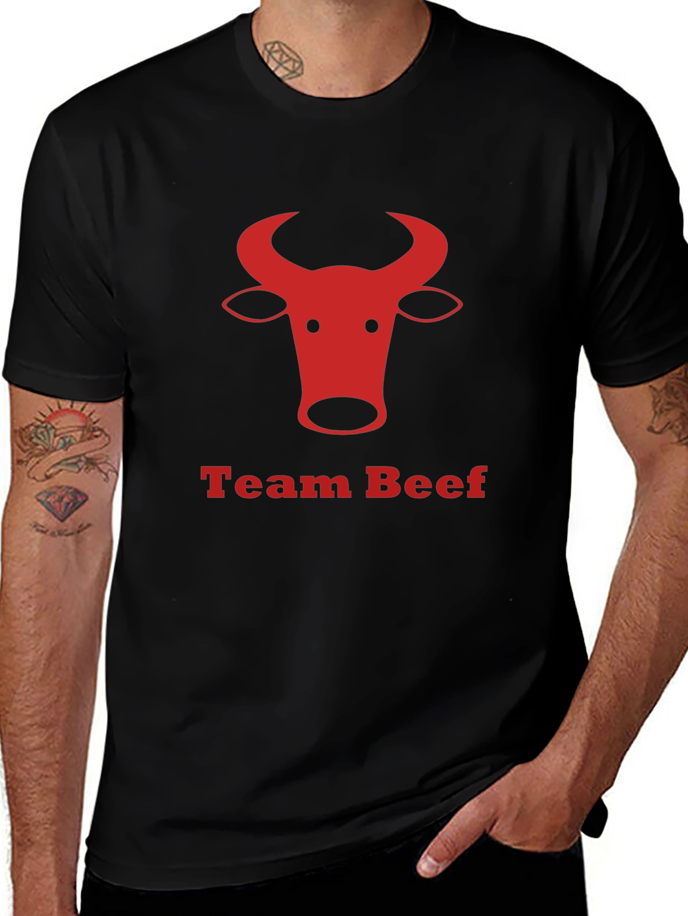 Team Beef Graphic Tee - Black Cotton T-Shirt