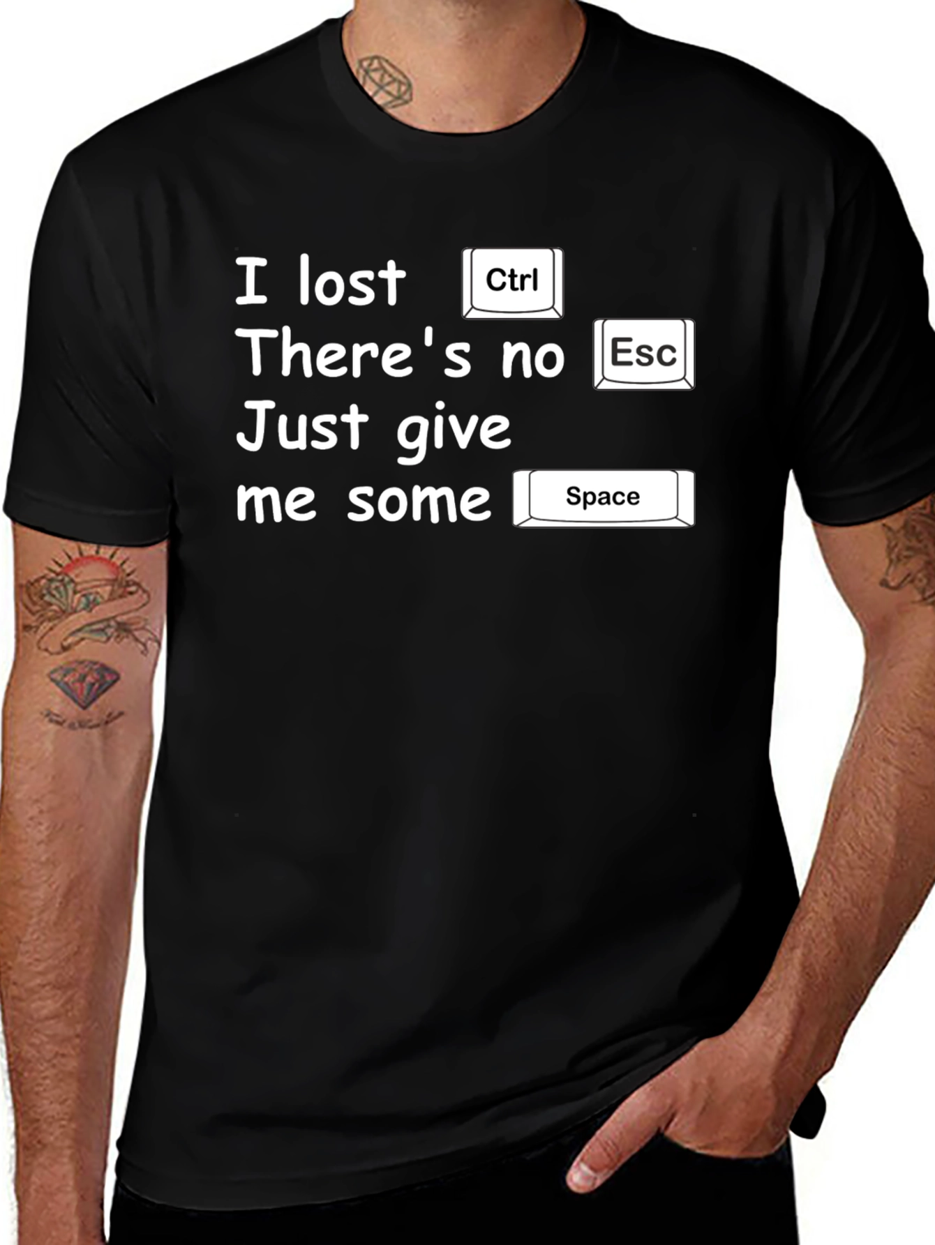 Variant 6 of Funny Programmer T-Shirt - I Lost Ctrl, There's No Esc, Space