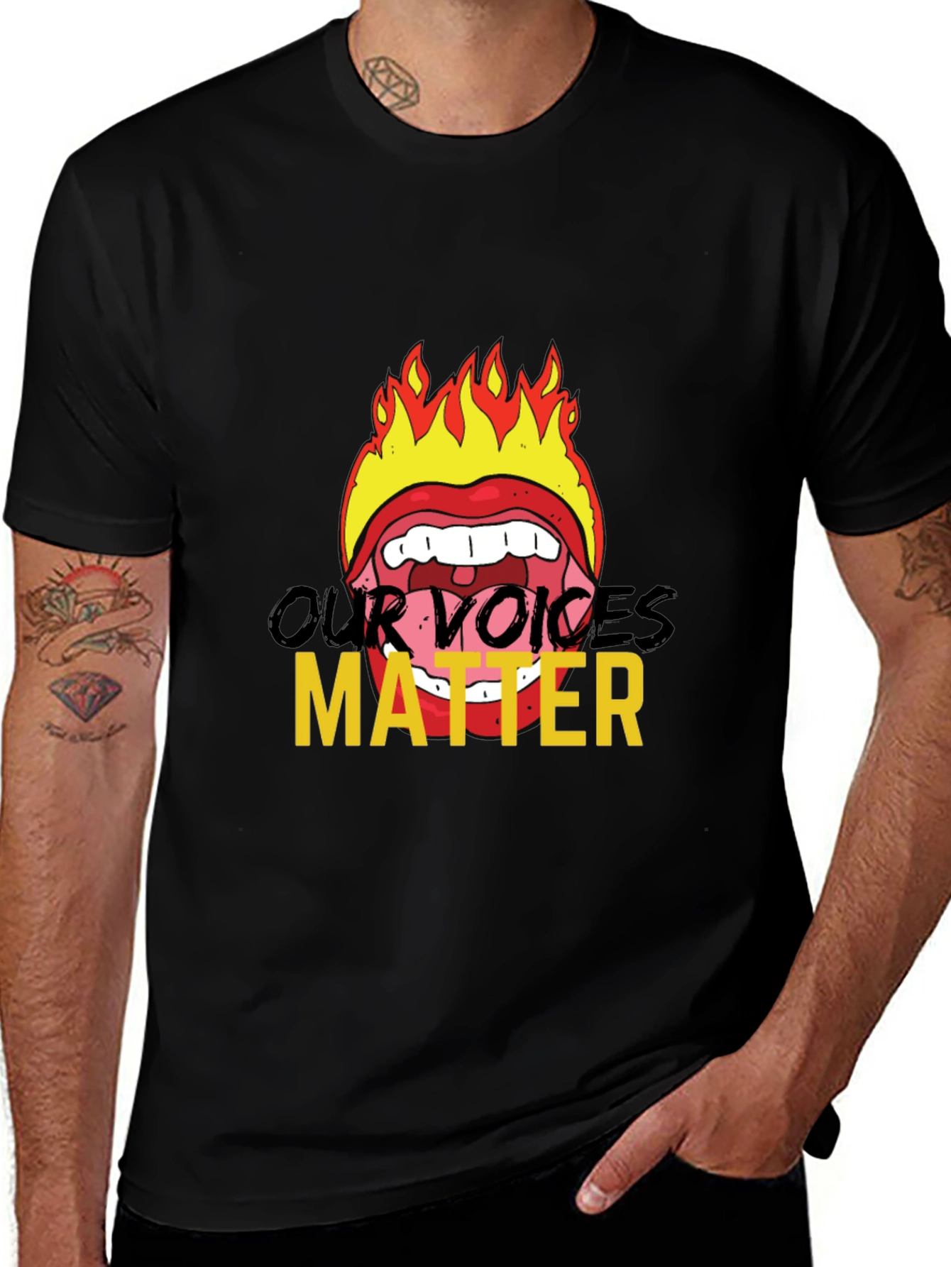 Variant 7 of Fiery Voices Matter Graphic Tee