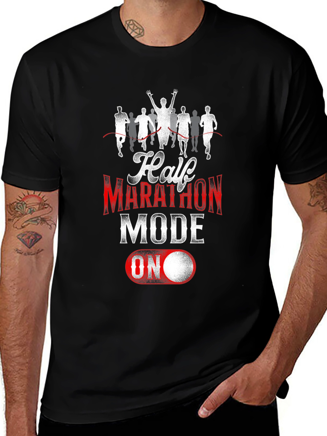 Half Marathon Mode ON T-Shirt - Black