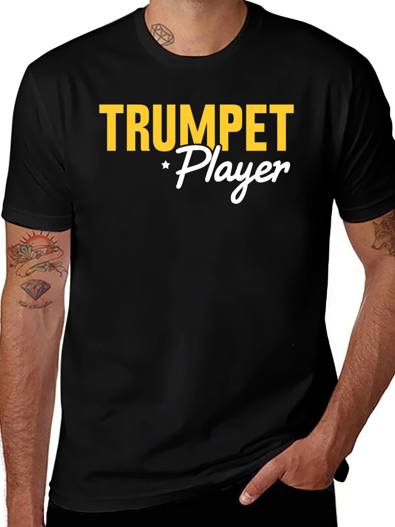 Variant 12 of Trumpet Player Graphic T-Shirt - Music Lover Tee