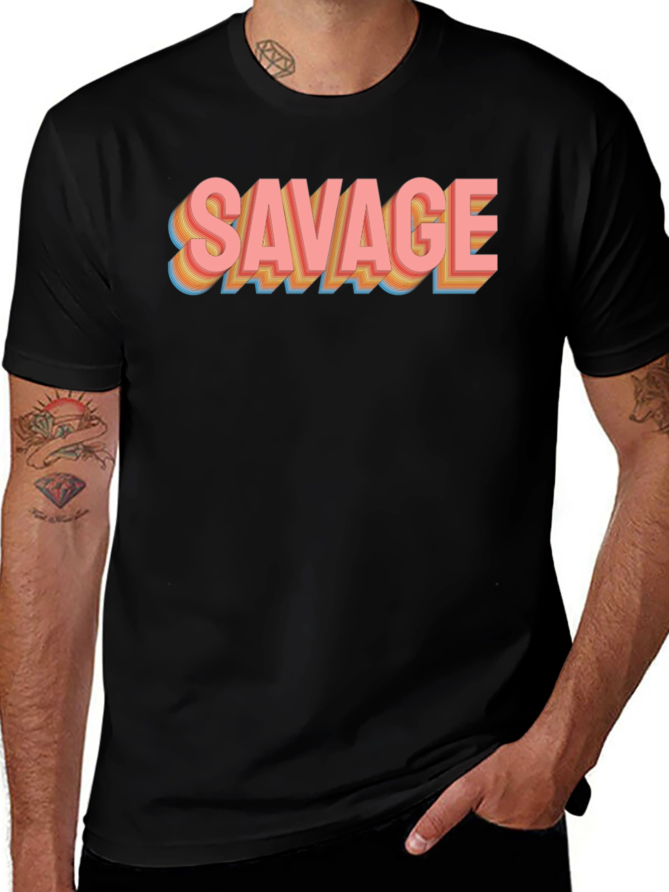 Variant 11 of Retro "SAVAGE" Graphic T-Shirt