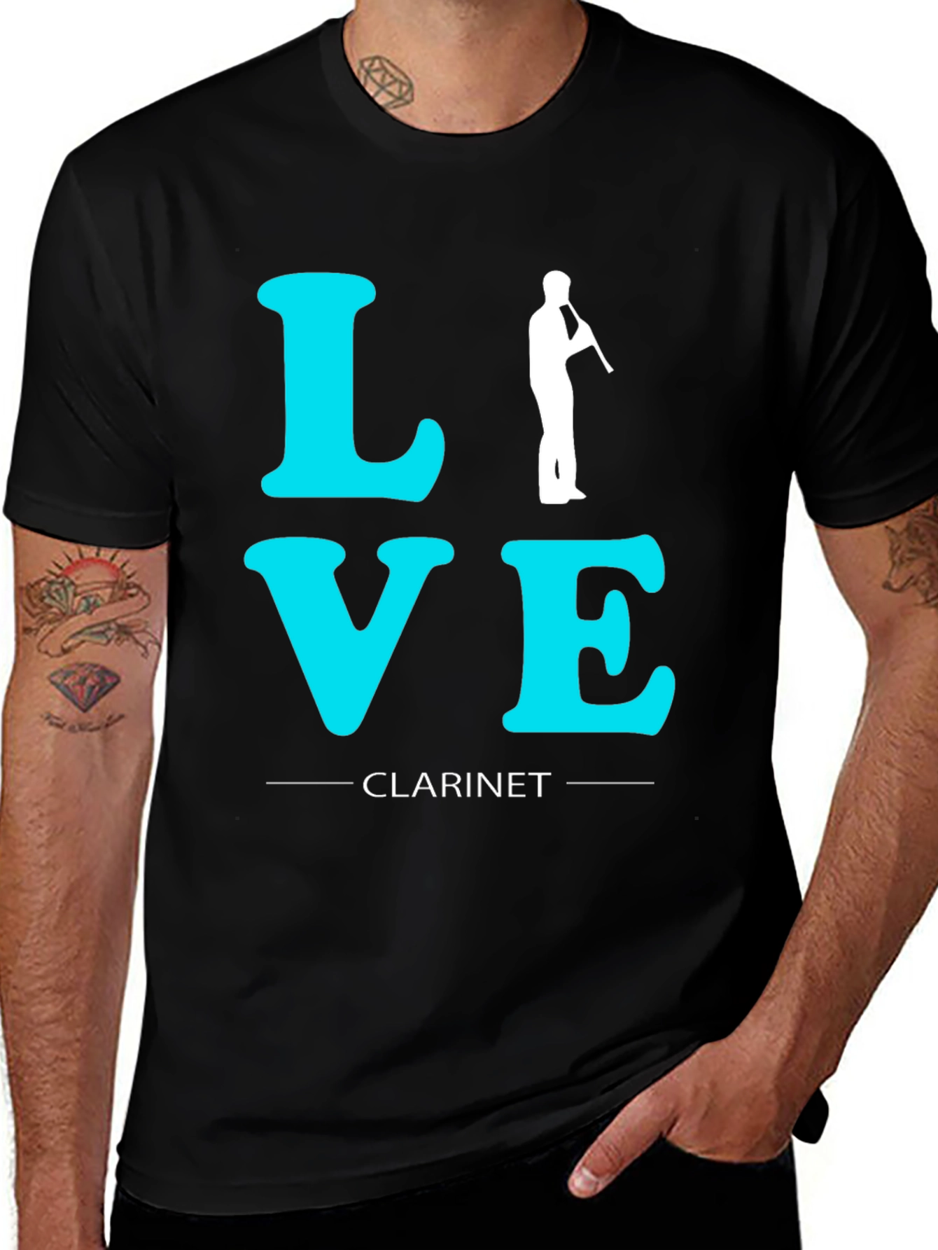 Variant 22 of Love Clarinet T-Shirt - Black