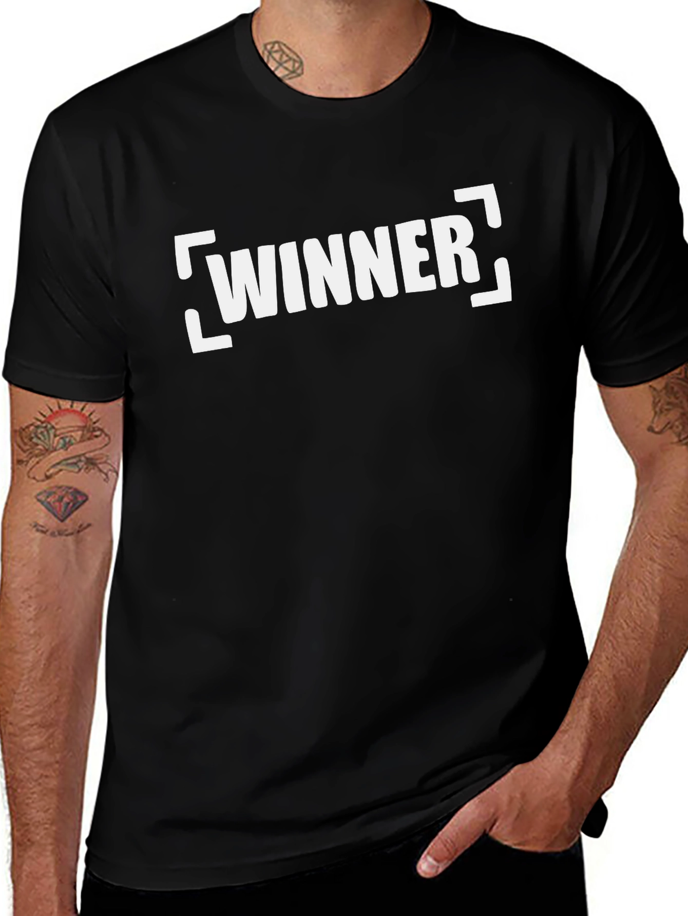 Variant 9 of Winner Graphic Tee - Classic Black T-Shirt