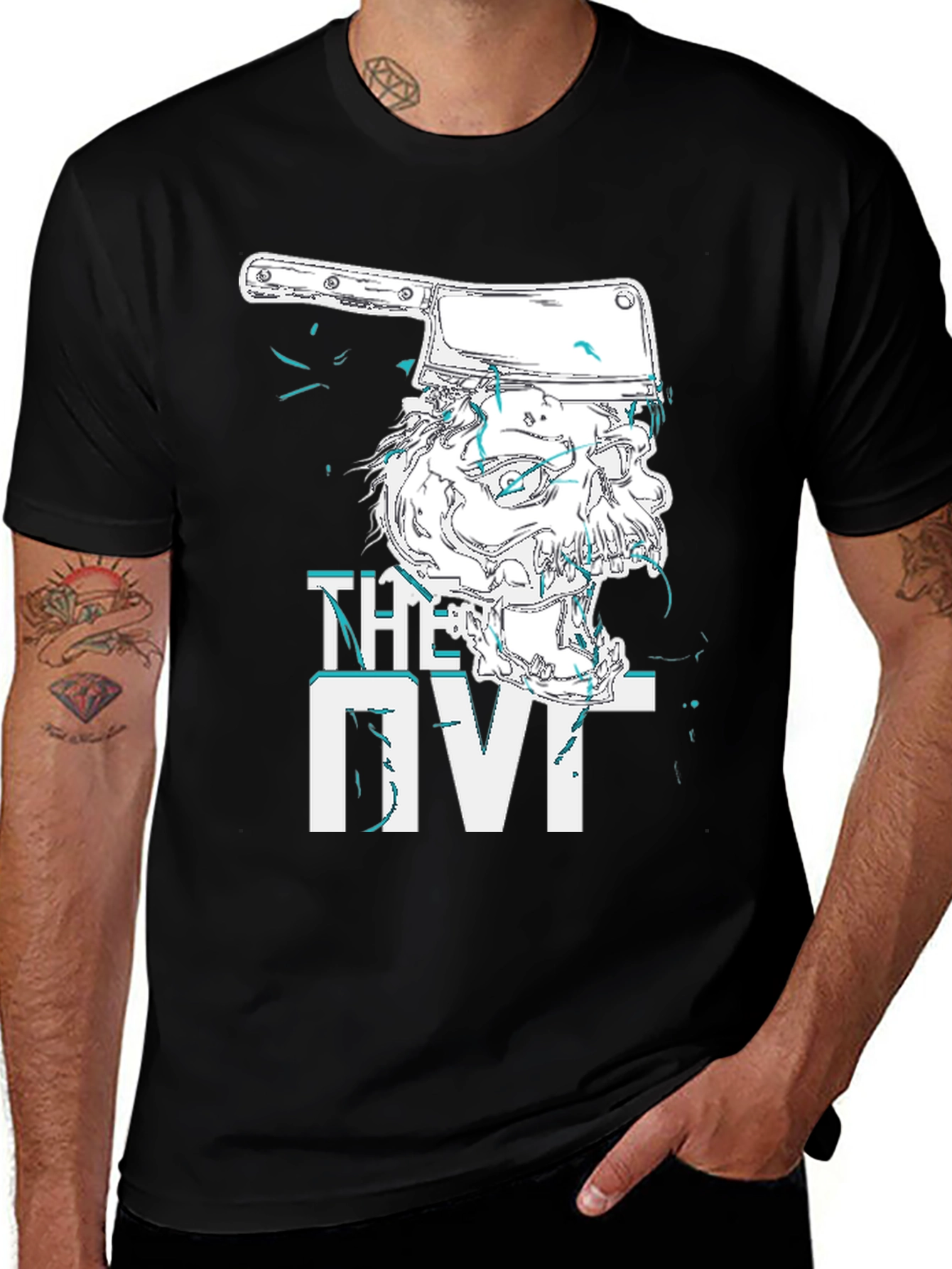 Variant 30 of Skull Cleaver Graphic Tee - Edgy Style