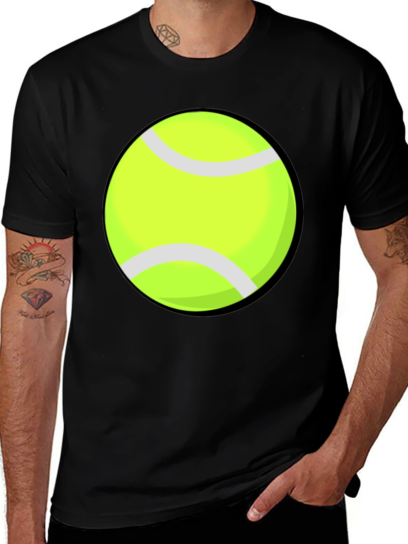 Variant 23 of Tennis Ball Graphic Tee - Sporty Style