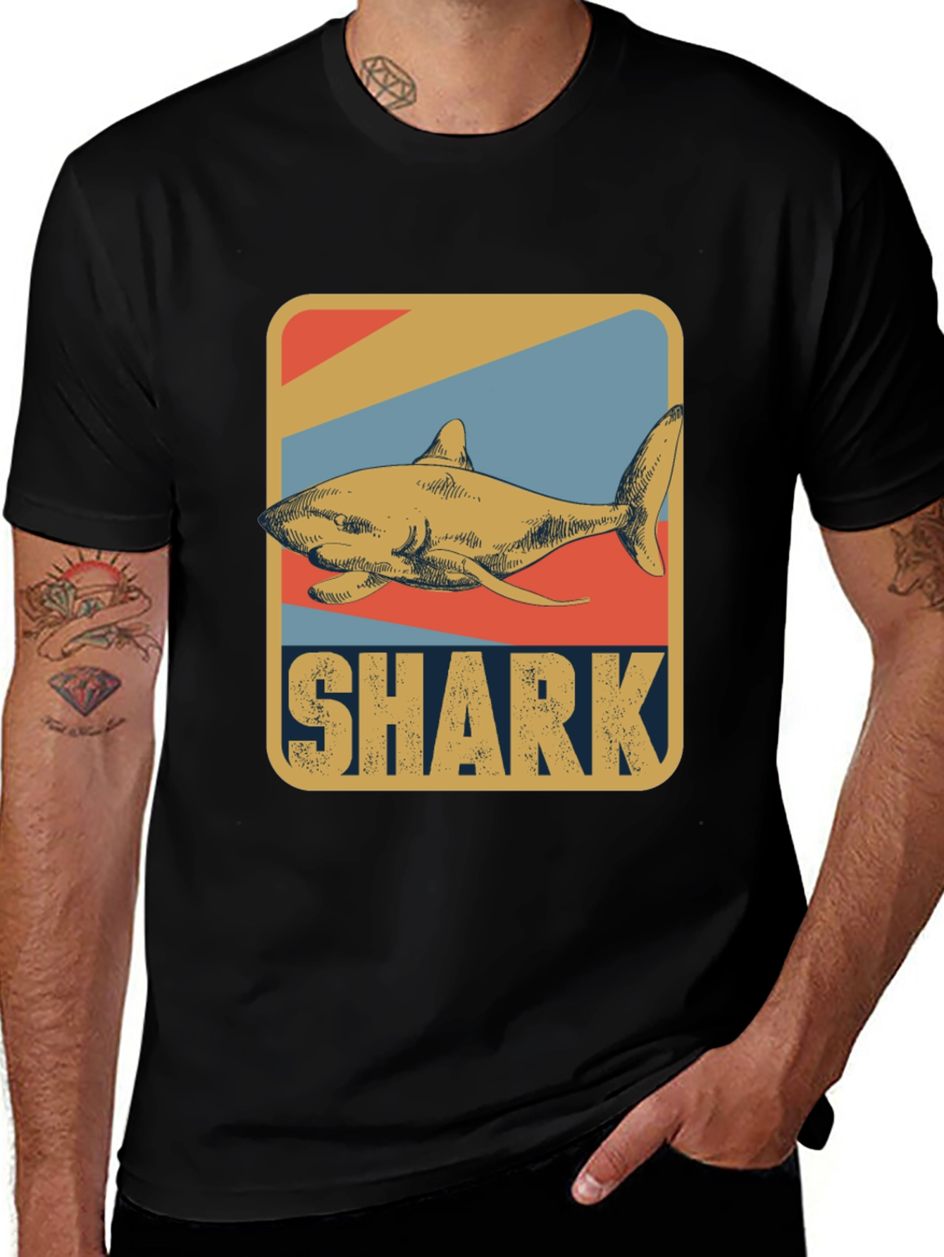 Variant 8 of Retro Shark Graphic Tee - Vintage Style T-Shirt