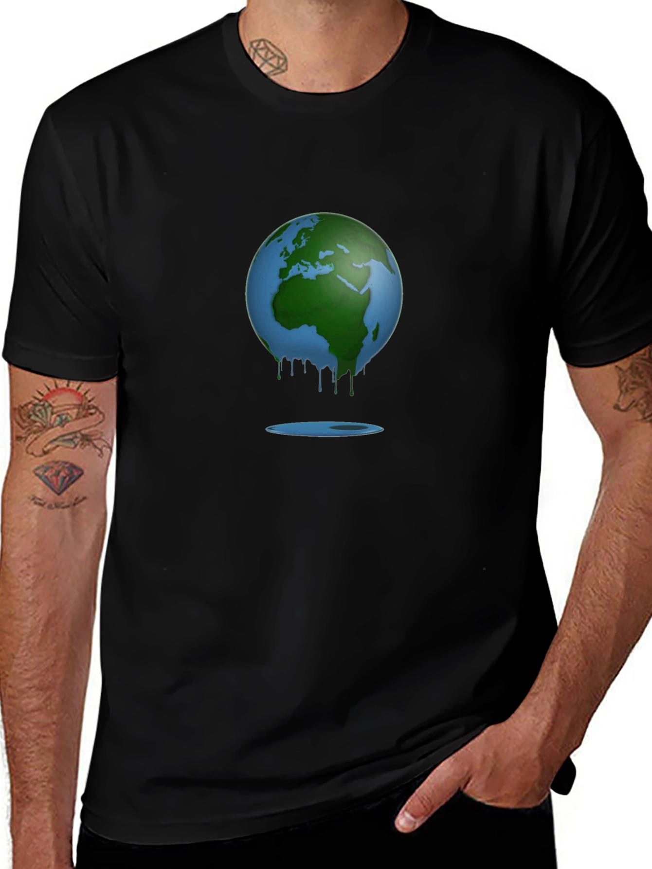 Variant 18 of Melting Earth Graphic Tee - Climate Change Awareness