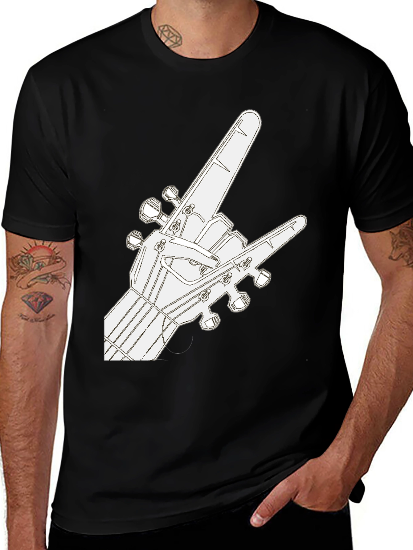 Variant 8 of Rock On Guitar T-Shirt - Music Lover Tee