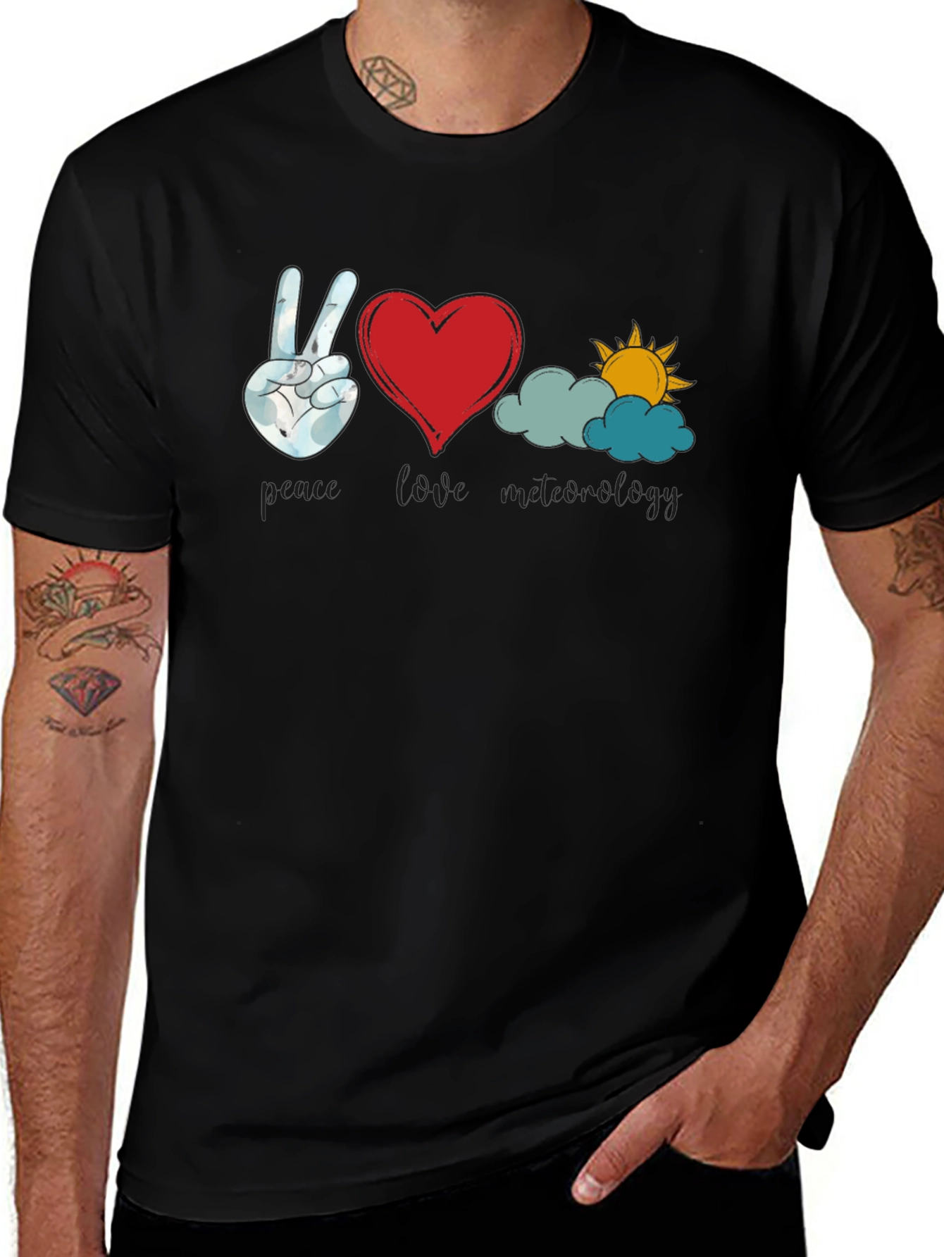Variant 5 of Peace Love Meteorology T-Shirt